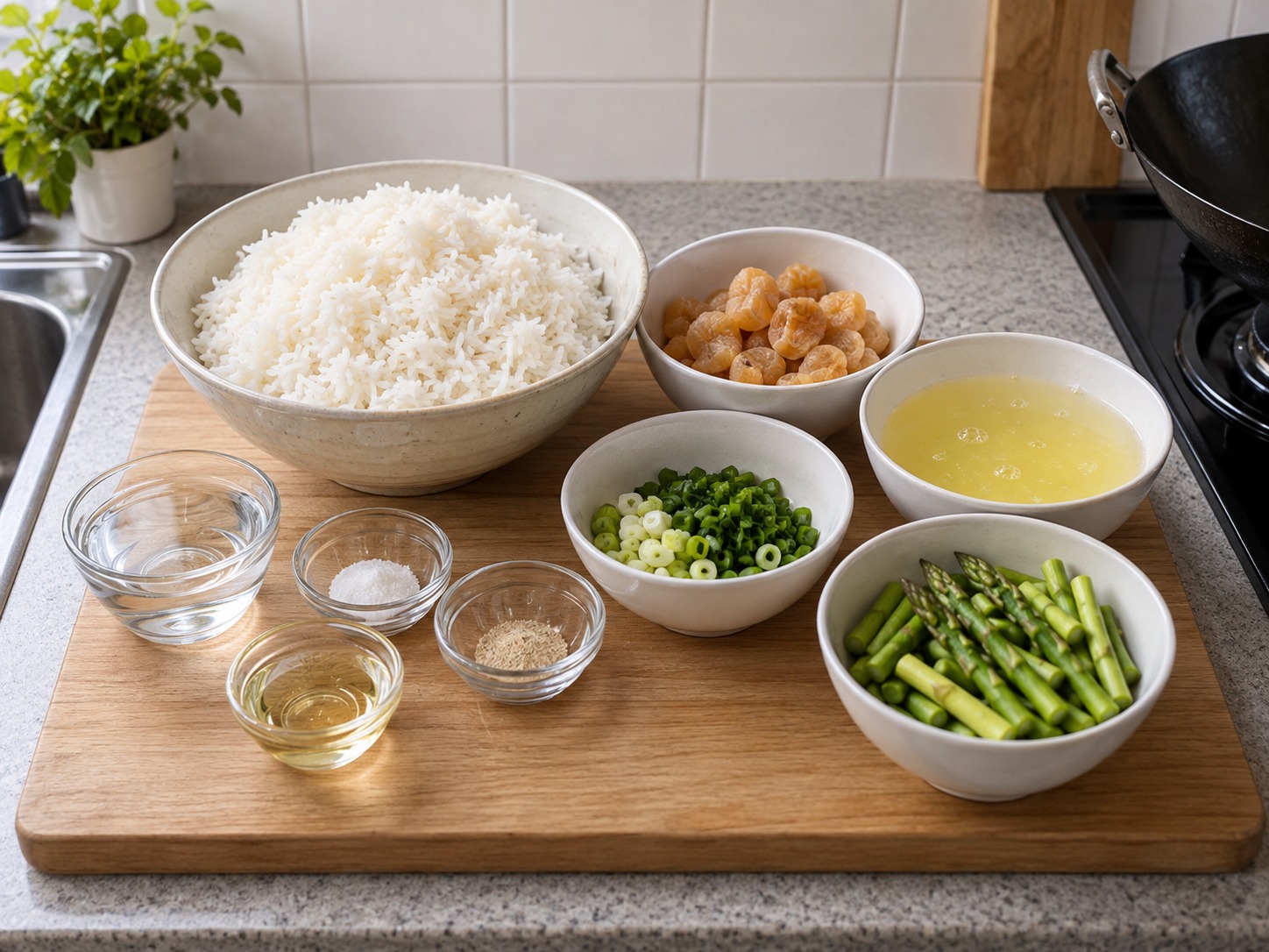 港式瑤柱蛋白炒飯 — 材料