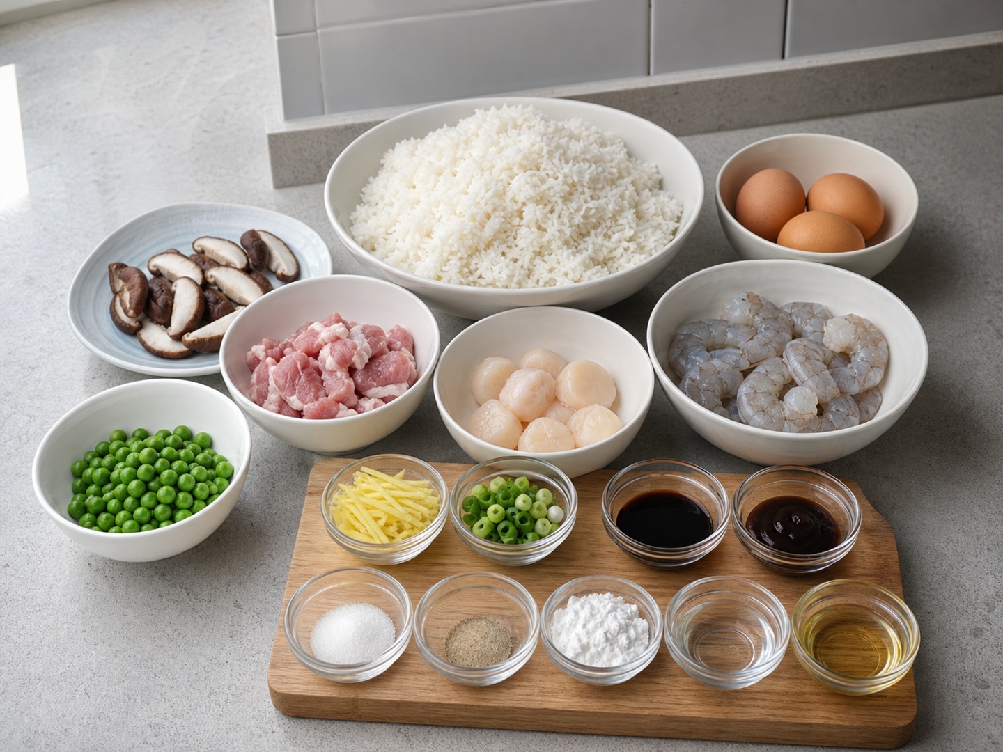 港式福建炒飯全部材料