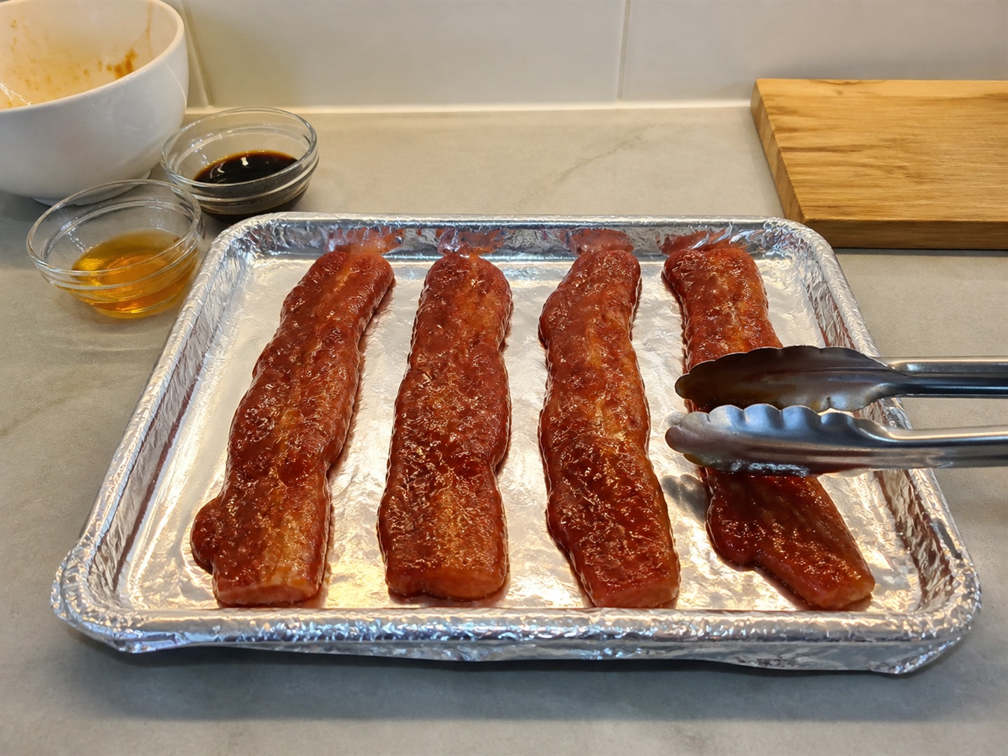 港式蜜汁叉燒 — 排好豬肉