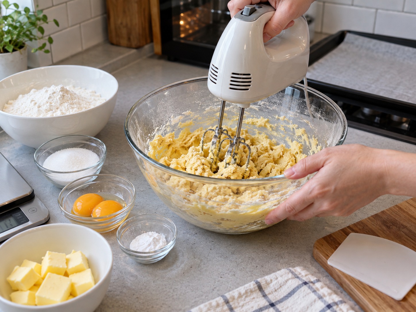 Hong Kong Pineapple Bun with Butter — Mix cake flour, 100 g butter, sugar, yolks and baking powder into crust dough