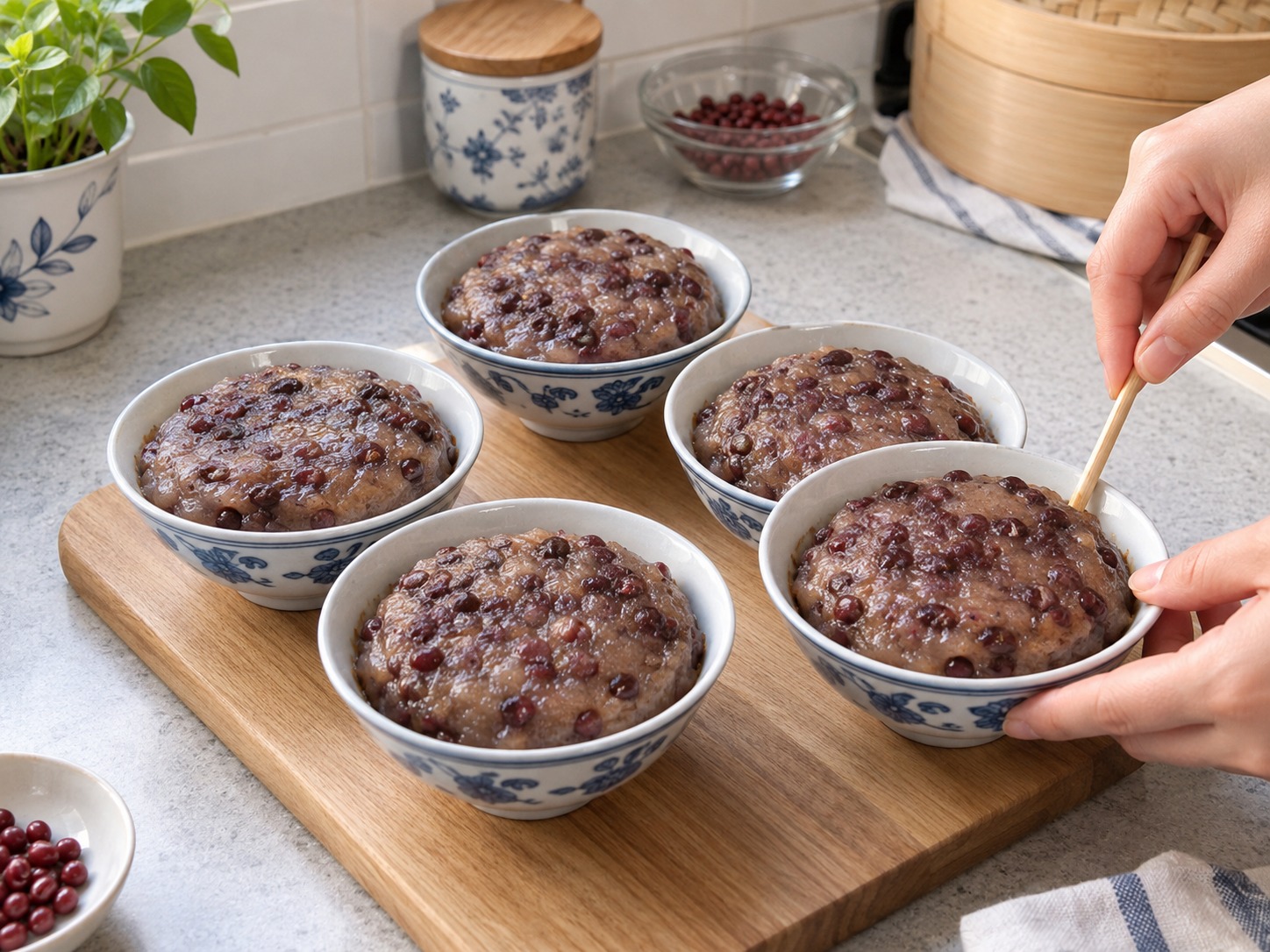 Hong Kong Red Bean Put Chai Ko — natapos na ulam