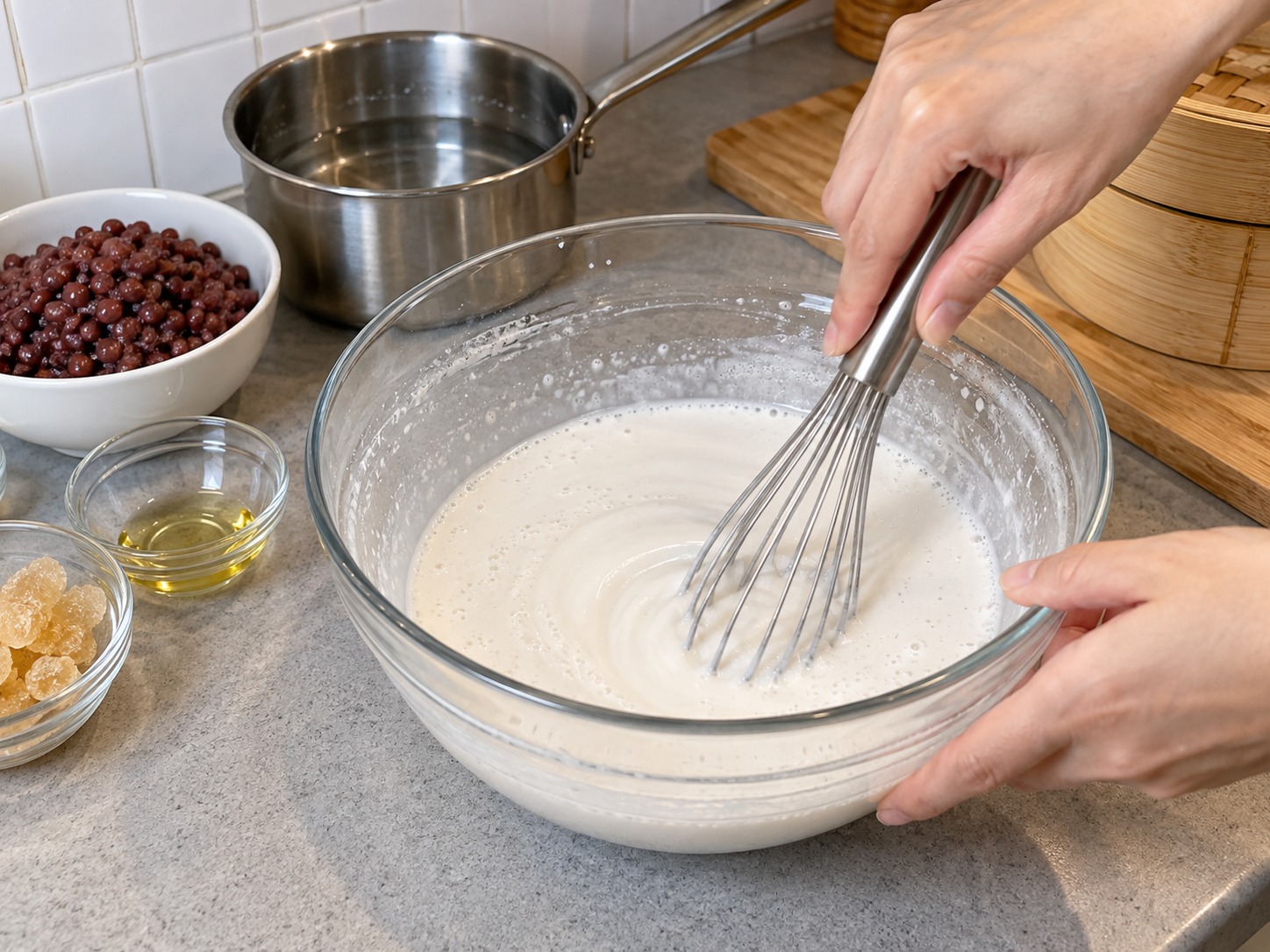 Hong Kong Red Bean Put Chai Ko — Ihalo ang natitirang malamig na tubig hanggang walang buo-buo