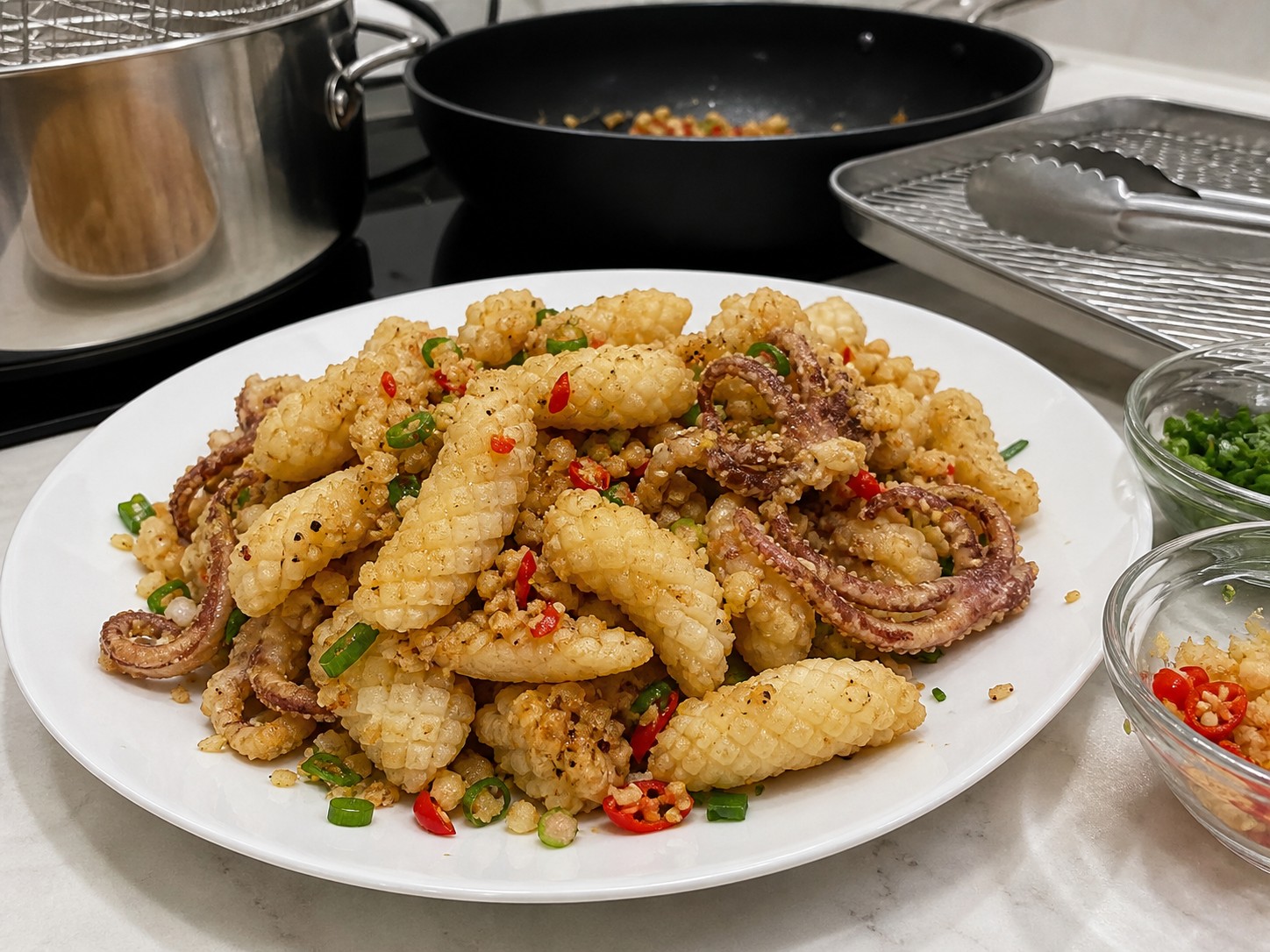 港式椒鹽鮮魷完成圖|Hong Kong-Style Salt and Pepper Squid