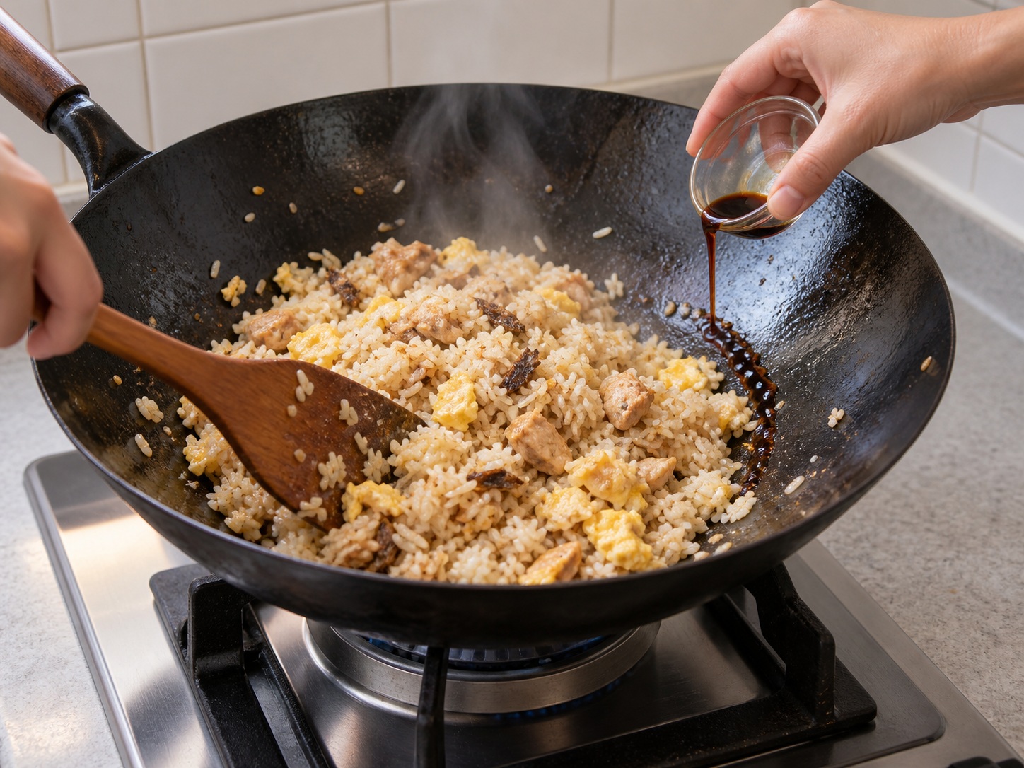 Hong Kong Fried Rice na may Manok at Salted Fish — 11