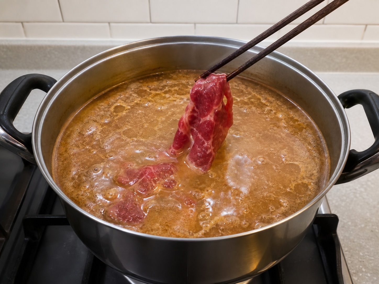 港式沙嗲牛肉麵 — 分批加入牛肉