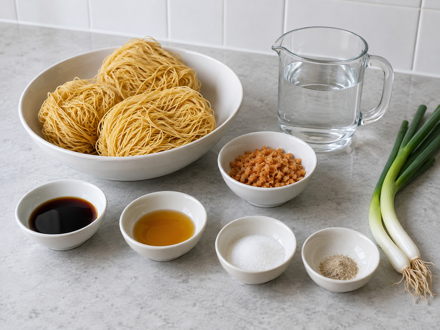 蝦籽撈麵 — 材料