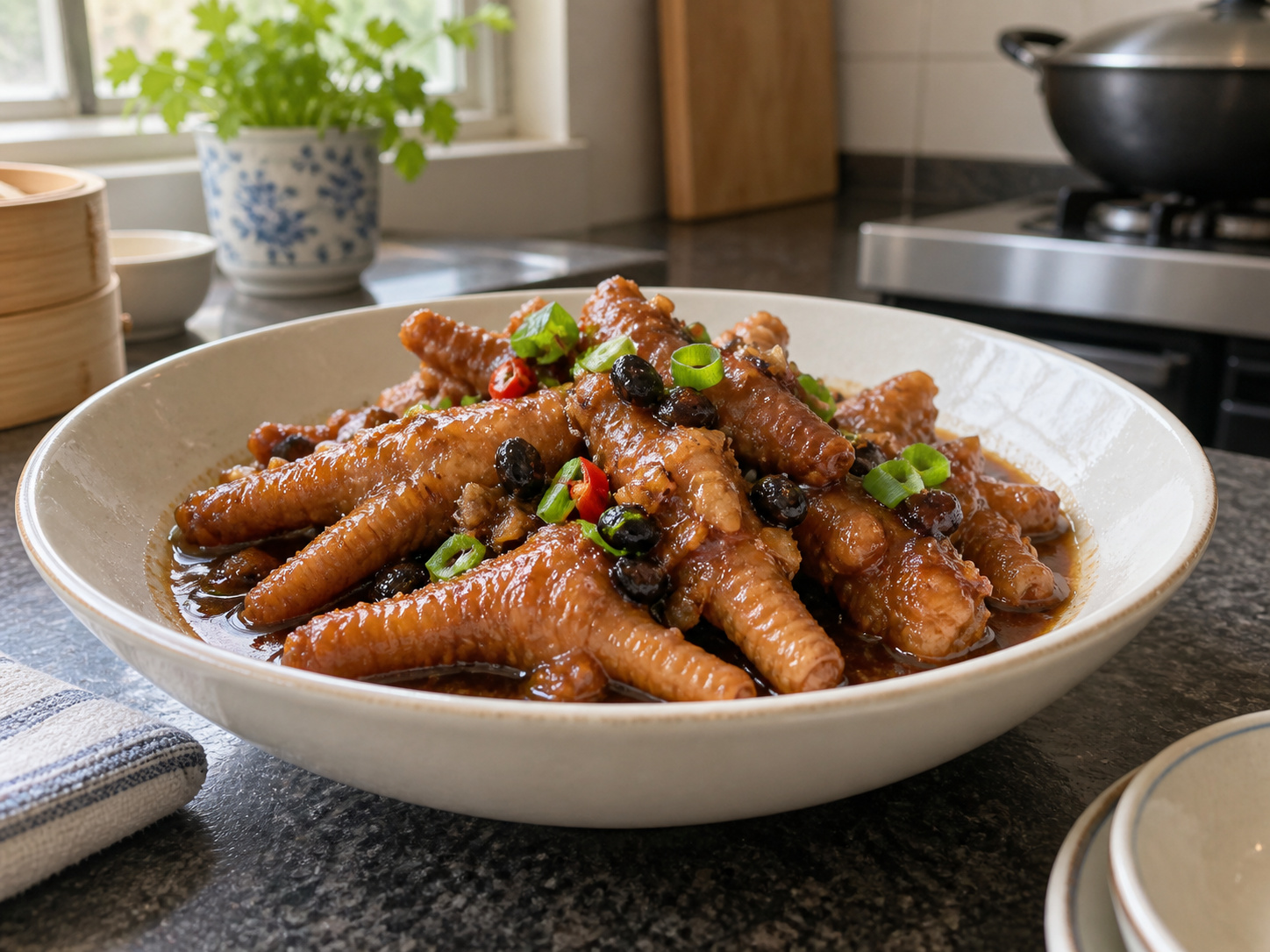 Hong Kong Steamed Chicken Feet with Black Bean Sauce — natapos na ulam