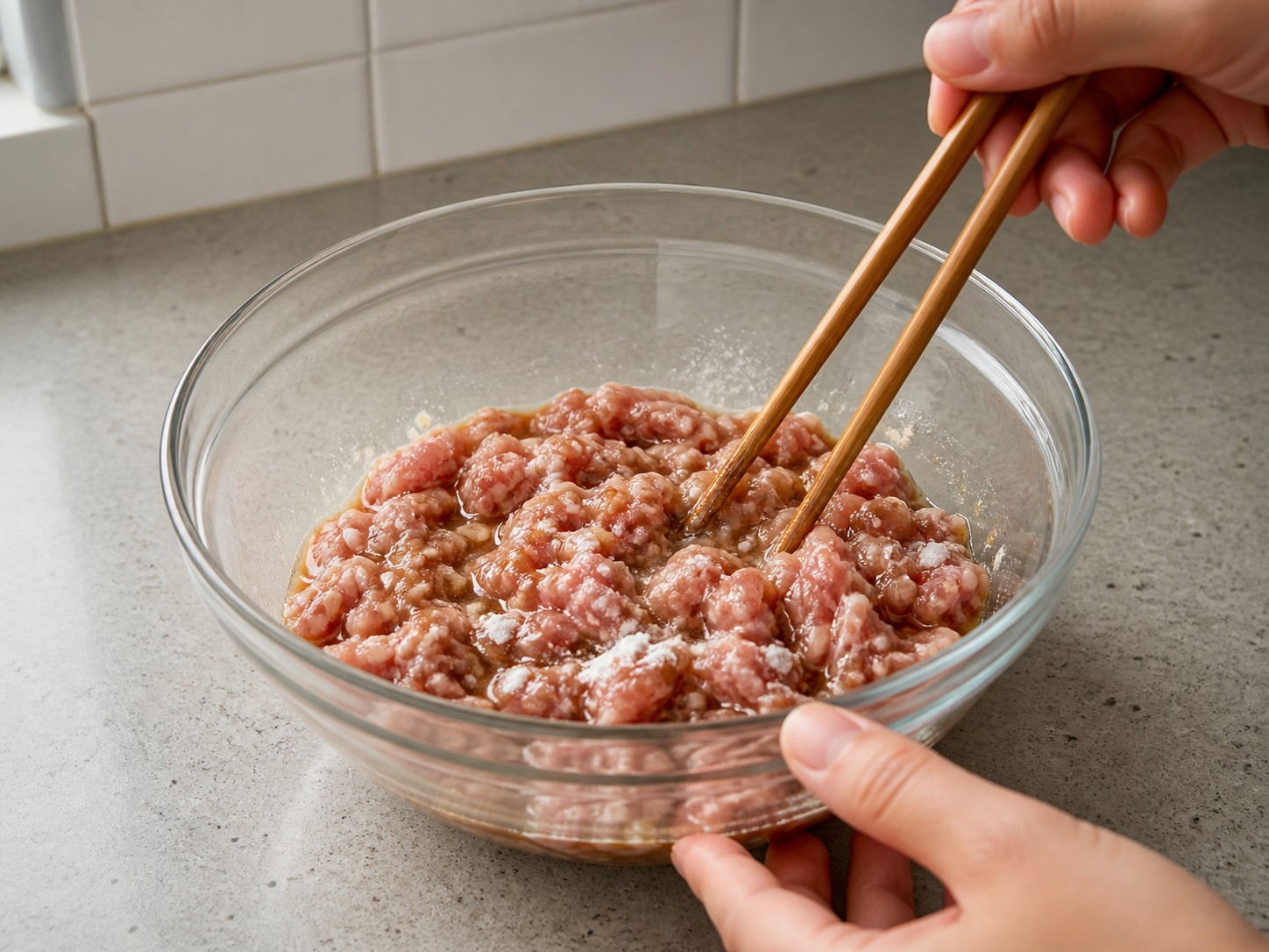 港式鹹魚蒸肉餅：加入基本調味