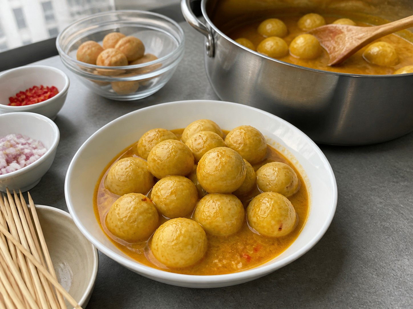 港式咖喱魚蛋完成圖｜Hong Kong-Style Curry Fish Balls