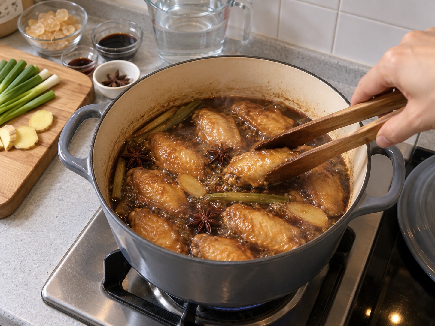 Sayap Ayam Saus Swiss Hong Kong — Balik sayap setiap lima menit