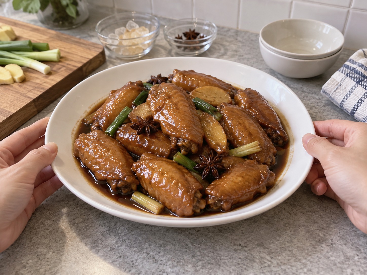 Sayap Ayam Saus Swiss Hong Kong — Rendam lima menit dalam saus lalu sajikan