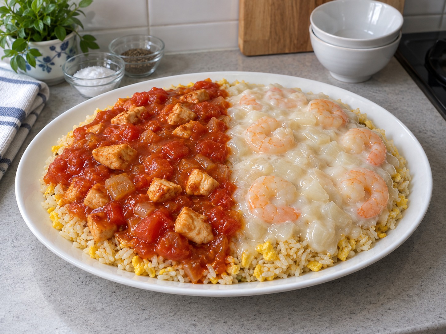 港式鴛鴦炒飯 — 完成圖