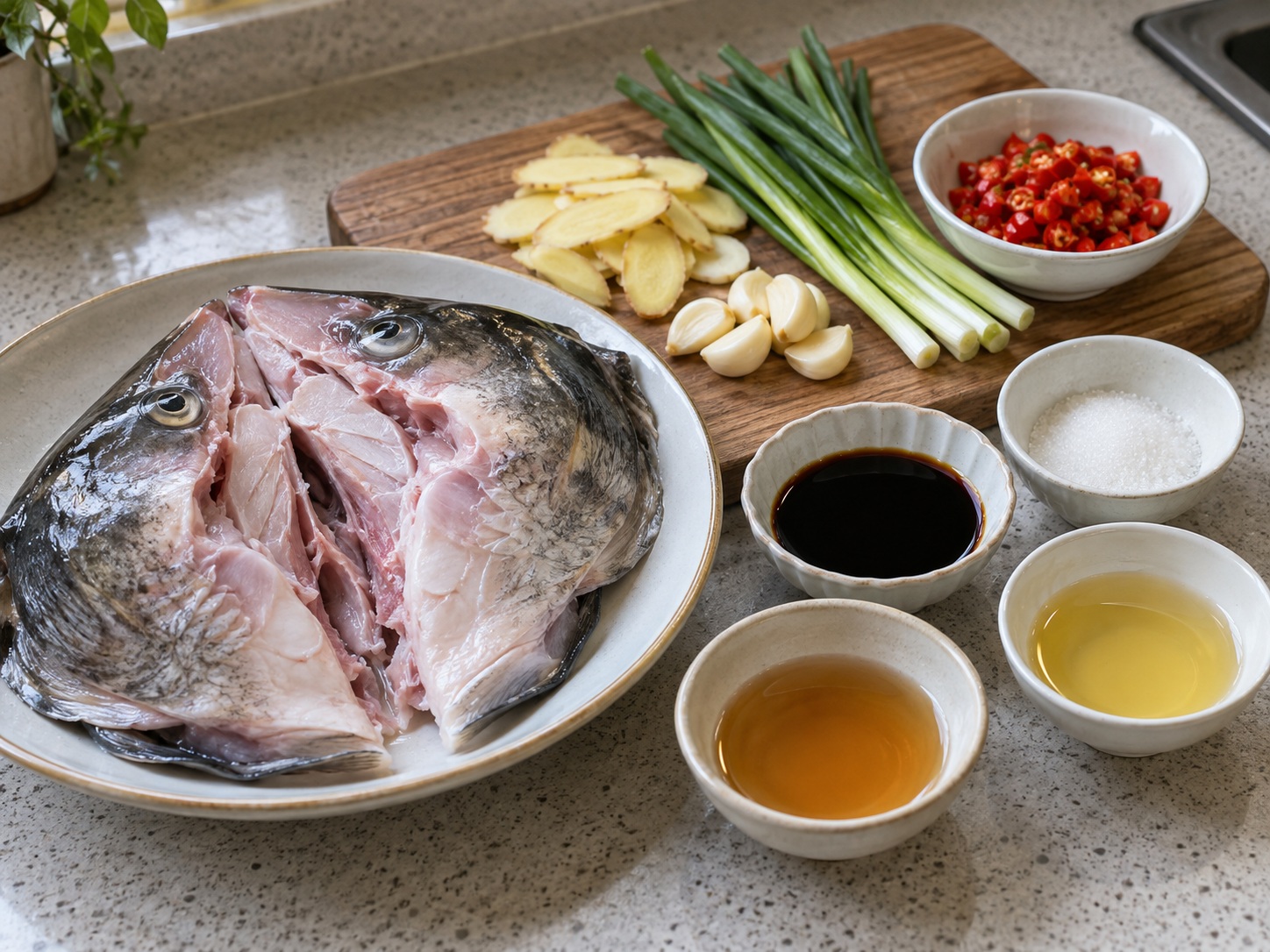 湖南剁椒魚頭 — 材料