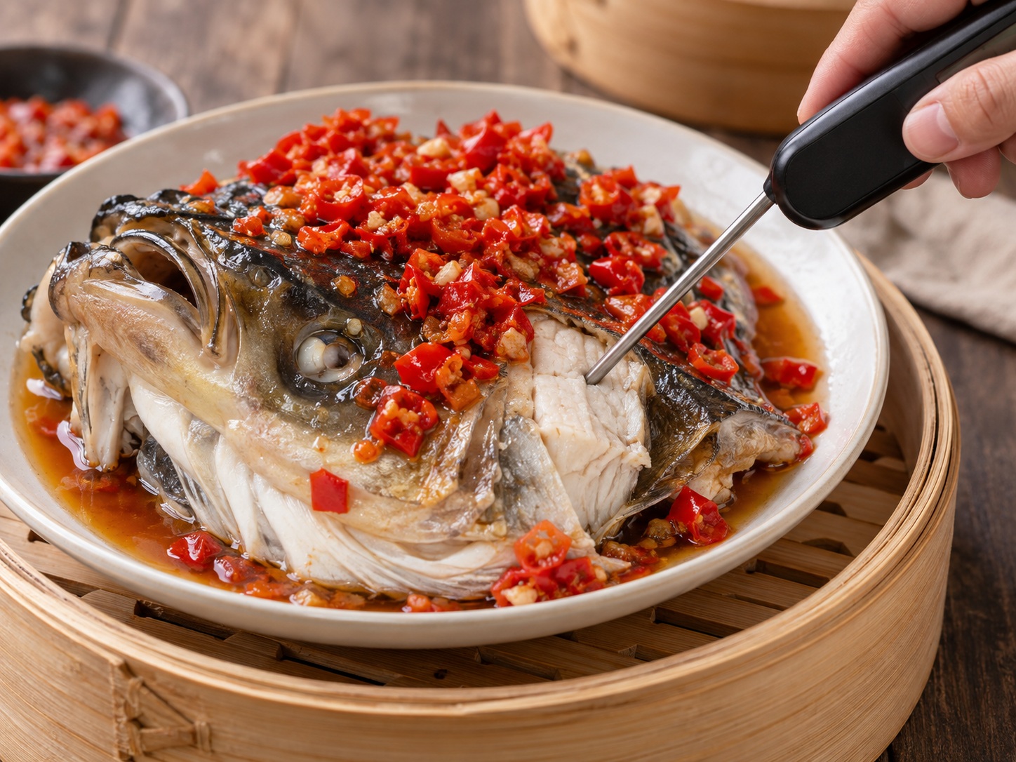湖南剁椒魚頭 — 確認熟度