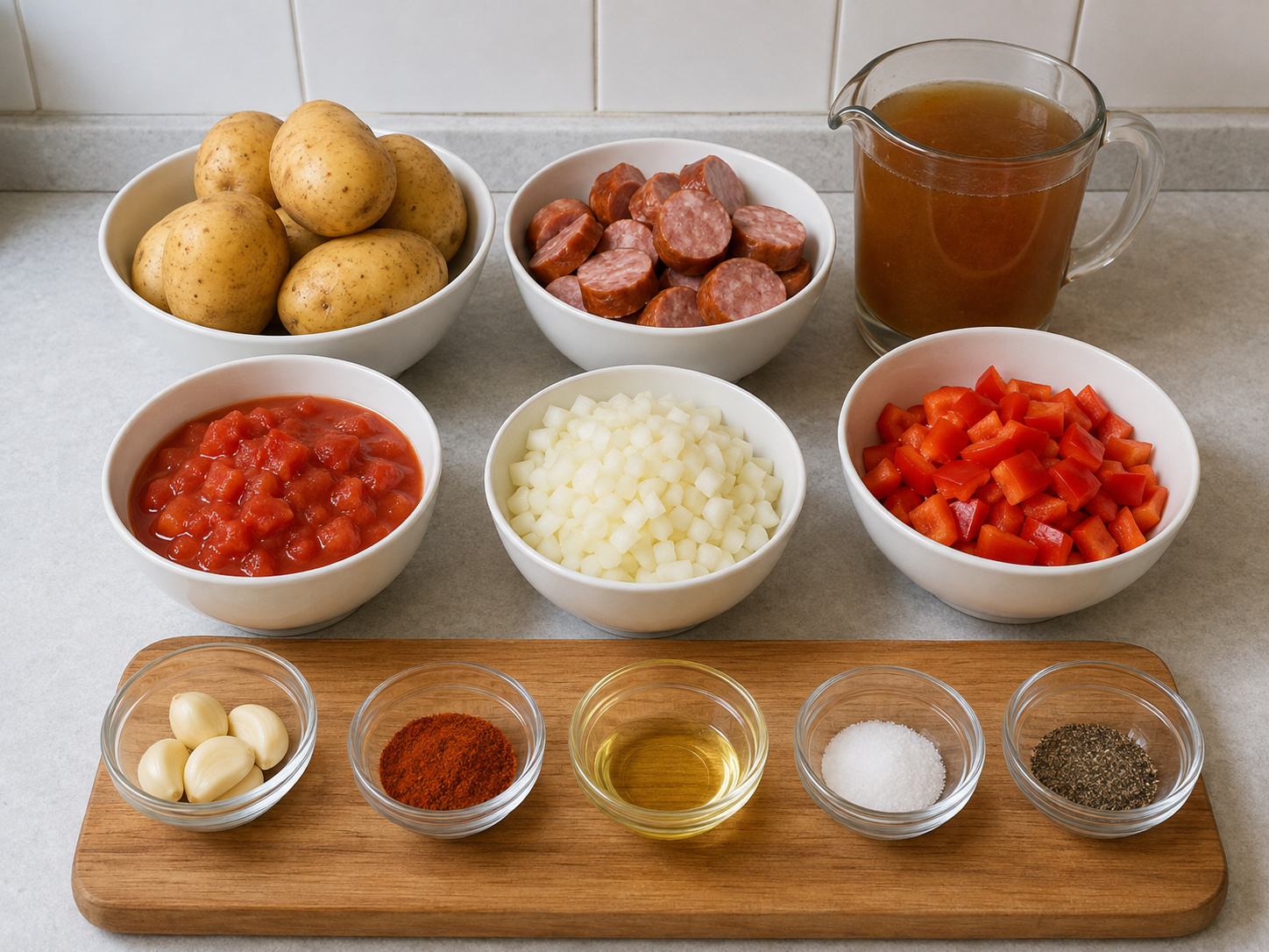 Semur Kentang Sosis Paprika Hungaria — ingredients overview