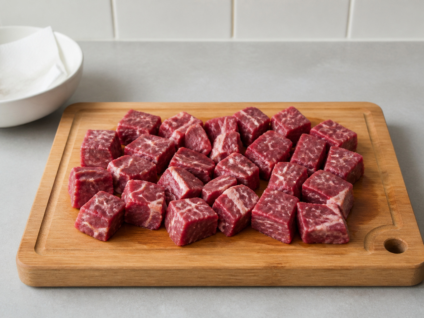匈牙利紅椒粉牛肉燉鍋: 切牛肩肉