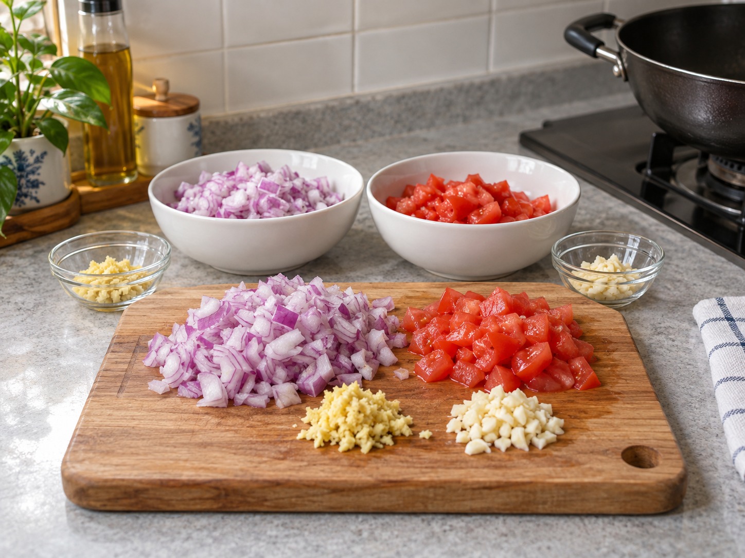 Indian Aloo Gobi — Chop the aromatics