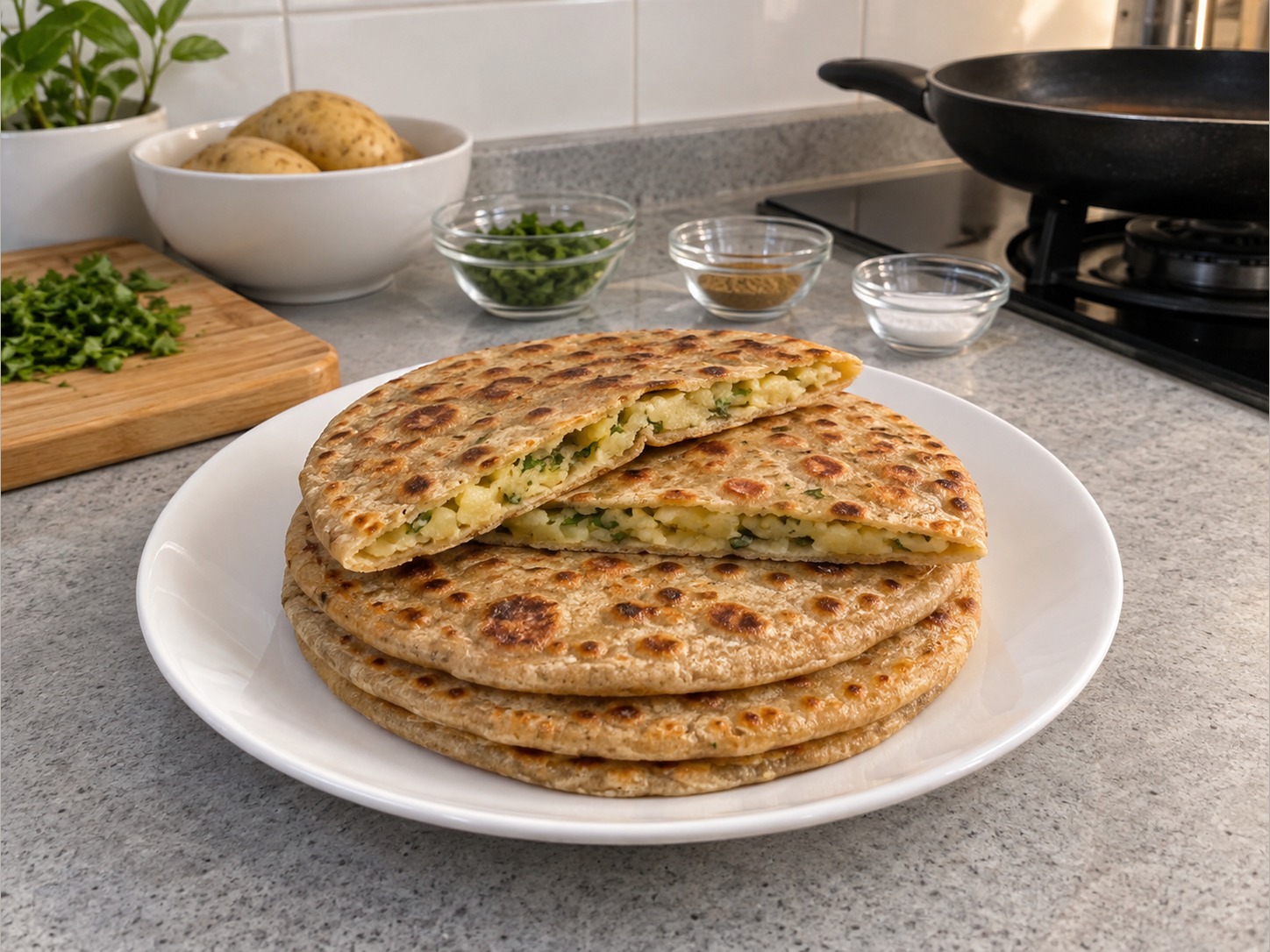 Indian Aloo Paratha — finished dish
