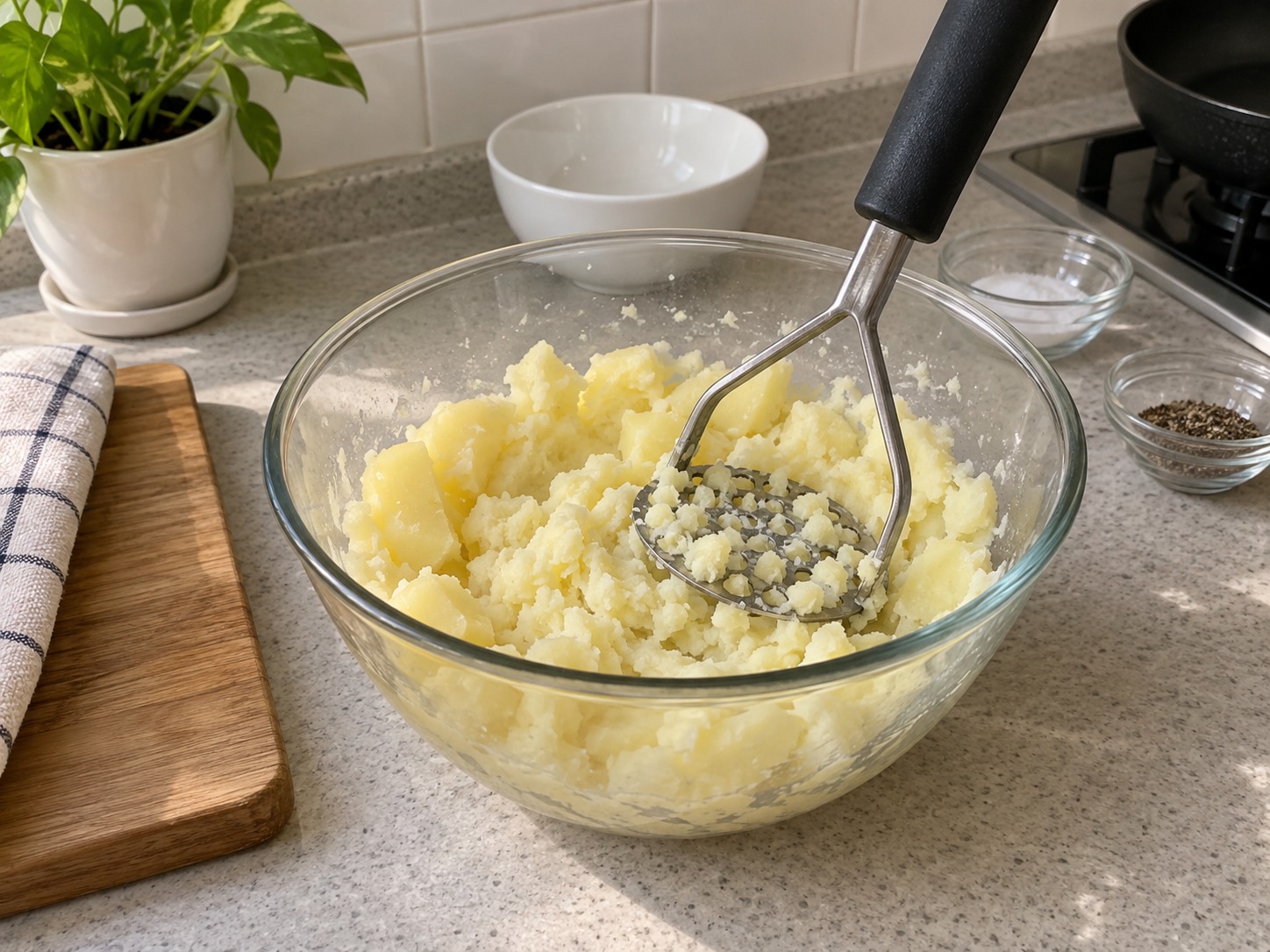 Indian Aloo Paratha — Drain and mash smooth while hot
