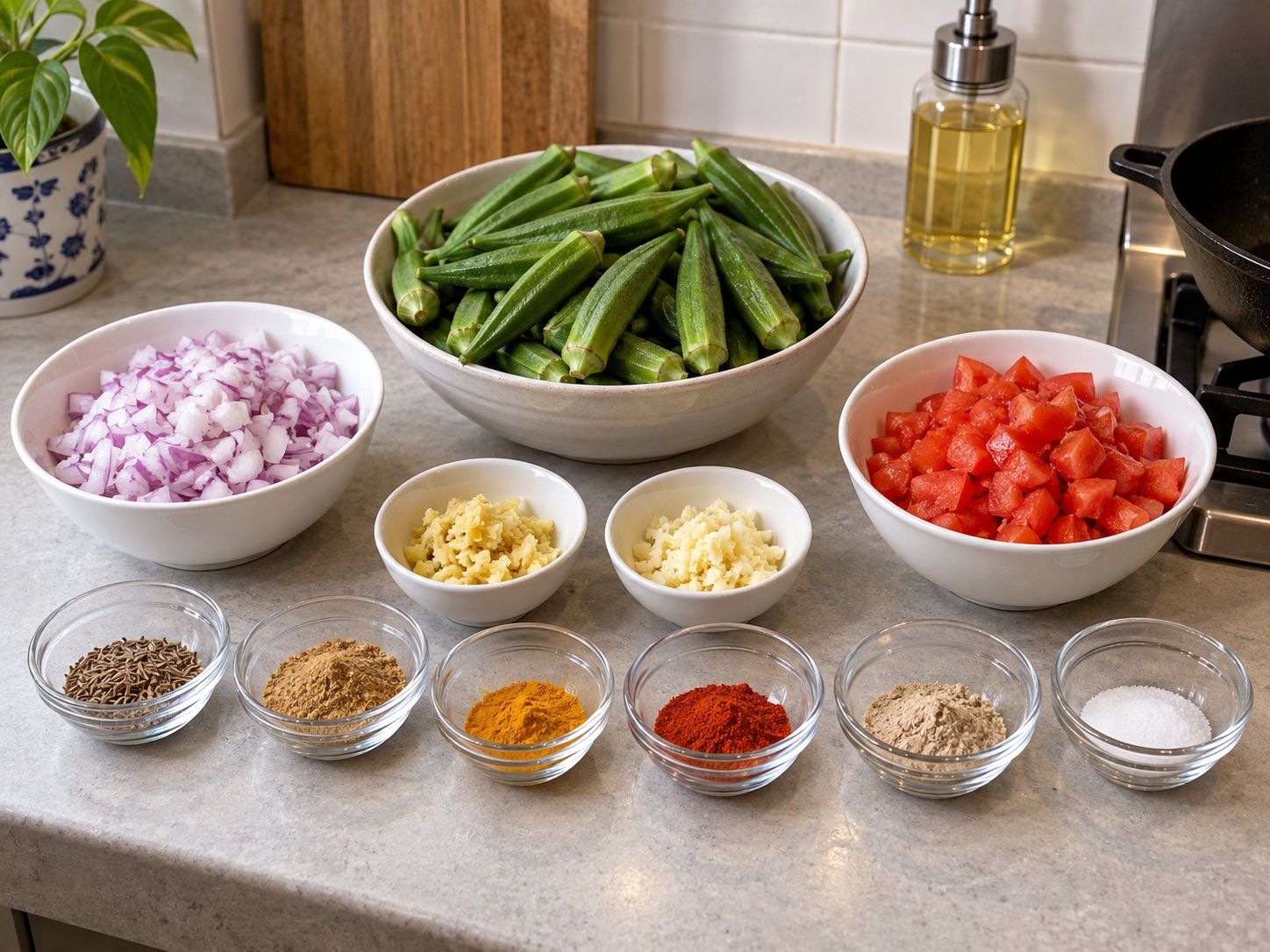 Bhindi Masala India — bahan
