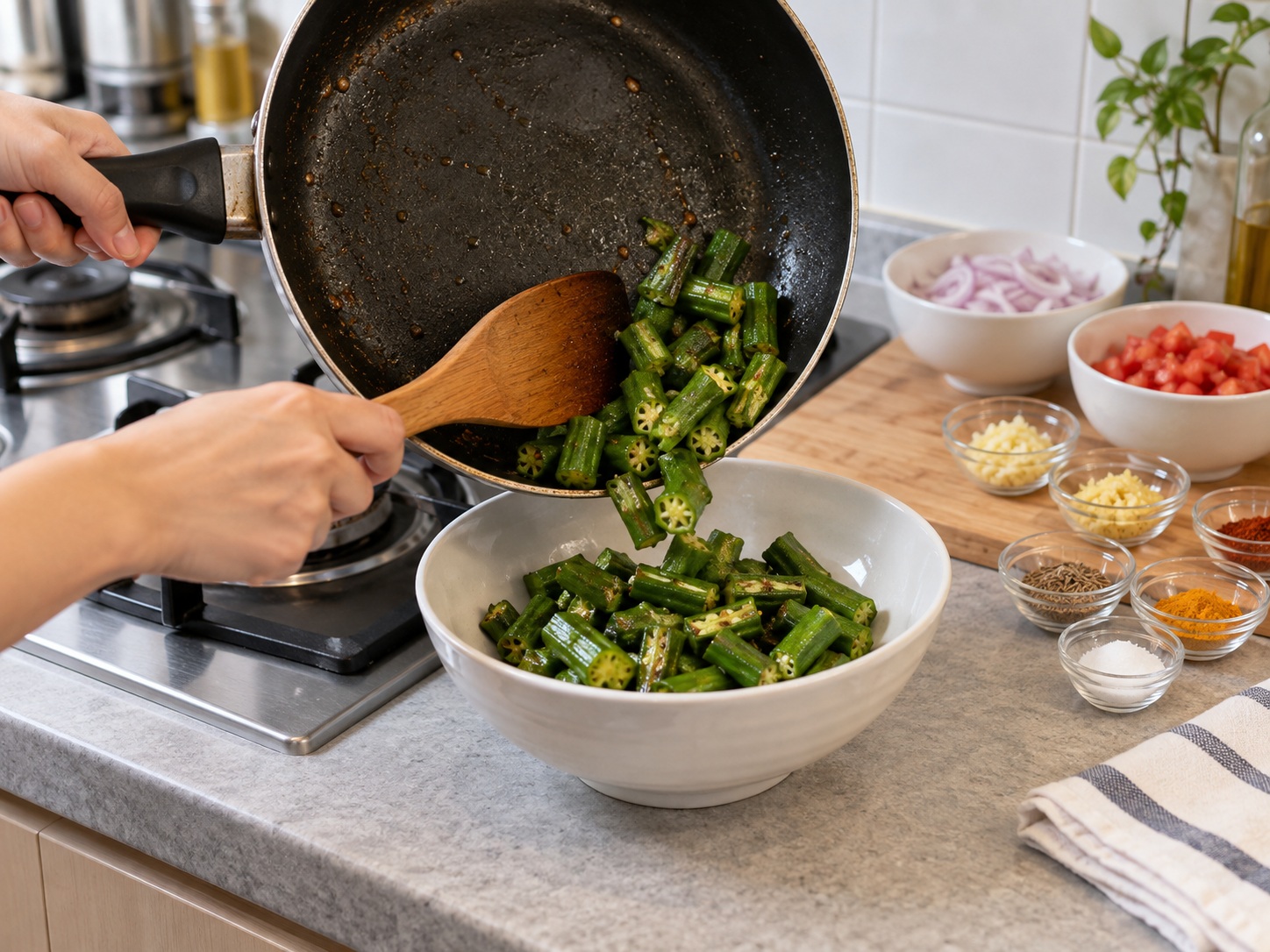 Bhindi Masala India — Tumis okra