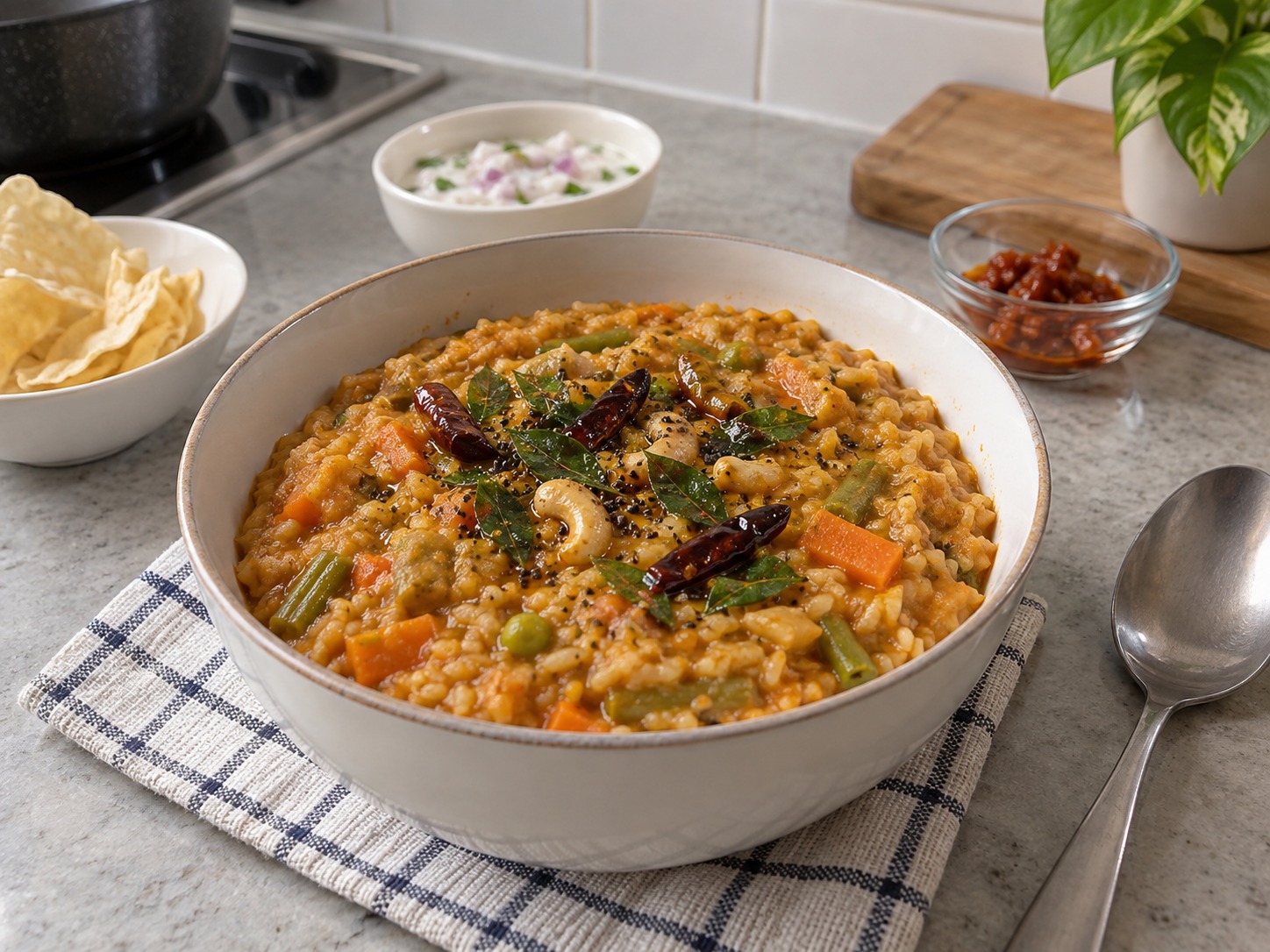 印度卡納塔克扁豆雜菜香料飯 — 完成圖