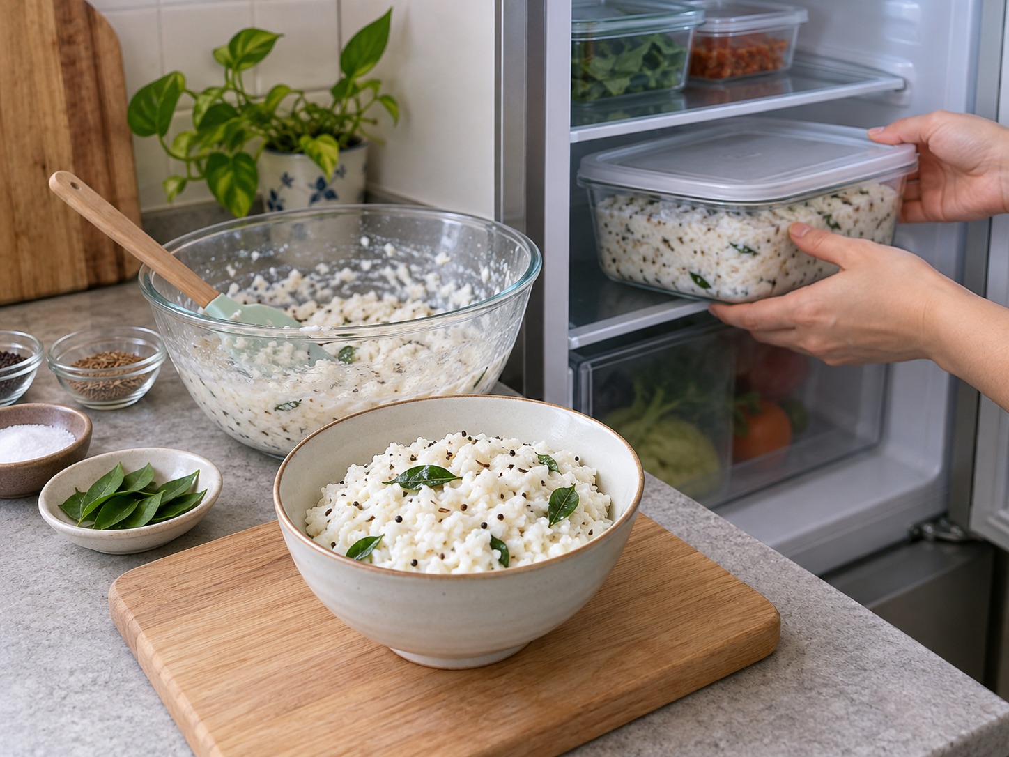 Indian Curd Rice — Serve immediately; refrigerate any remainder within two hours