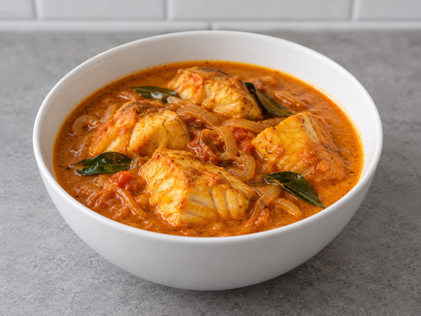 Kari Ikan India — hidangan selesai