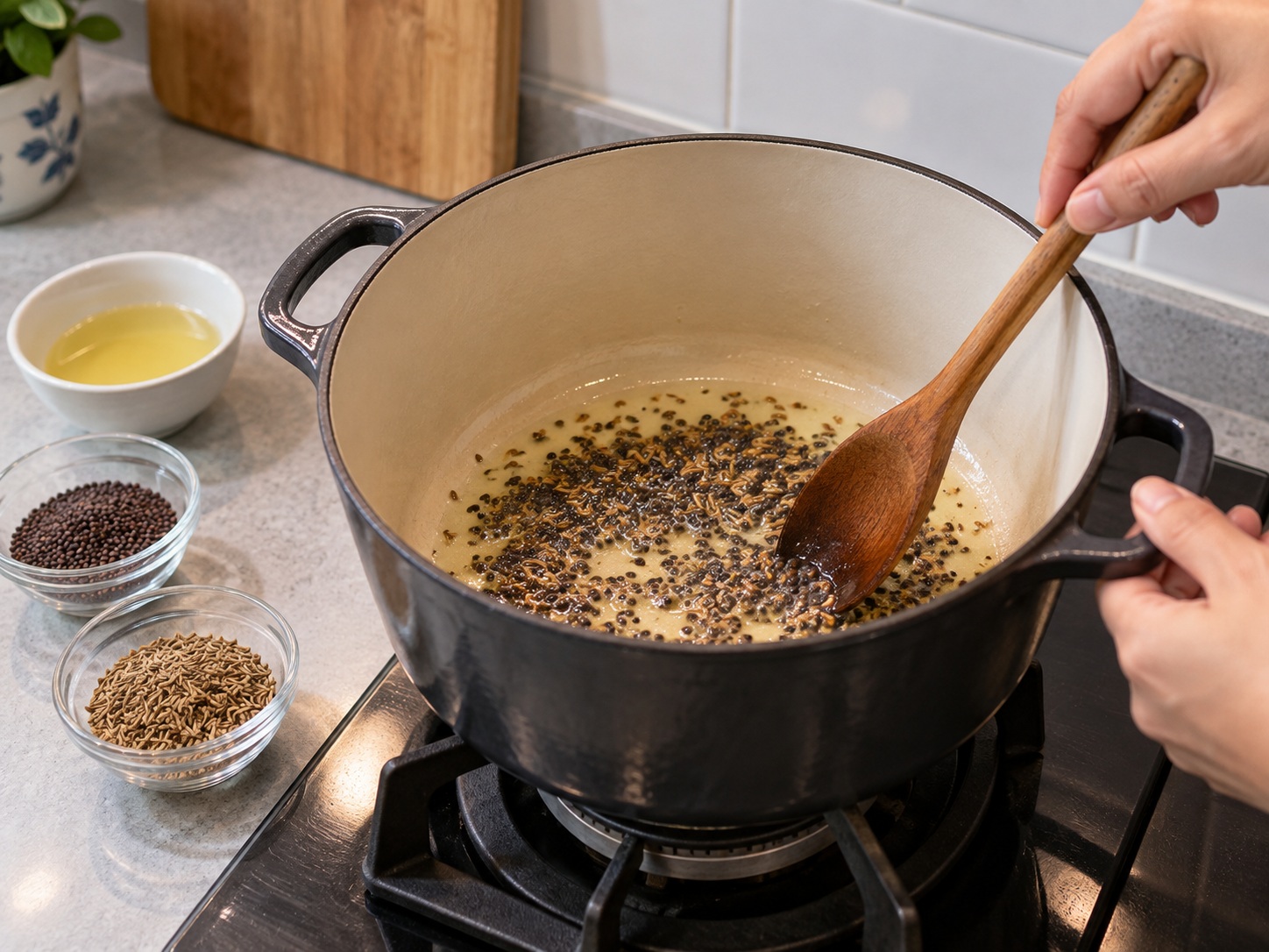 Kari Ikan India — Tumis biji mustard