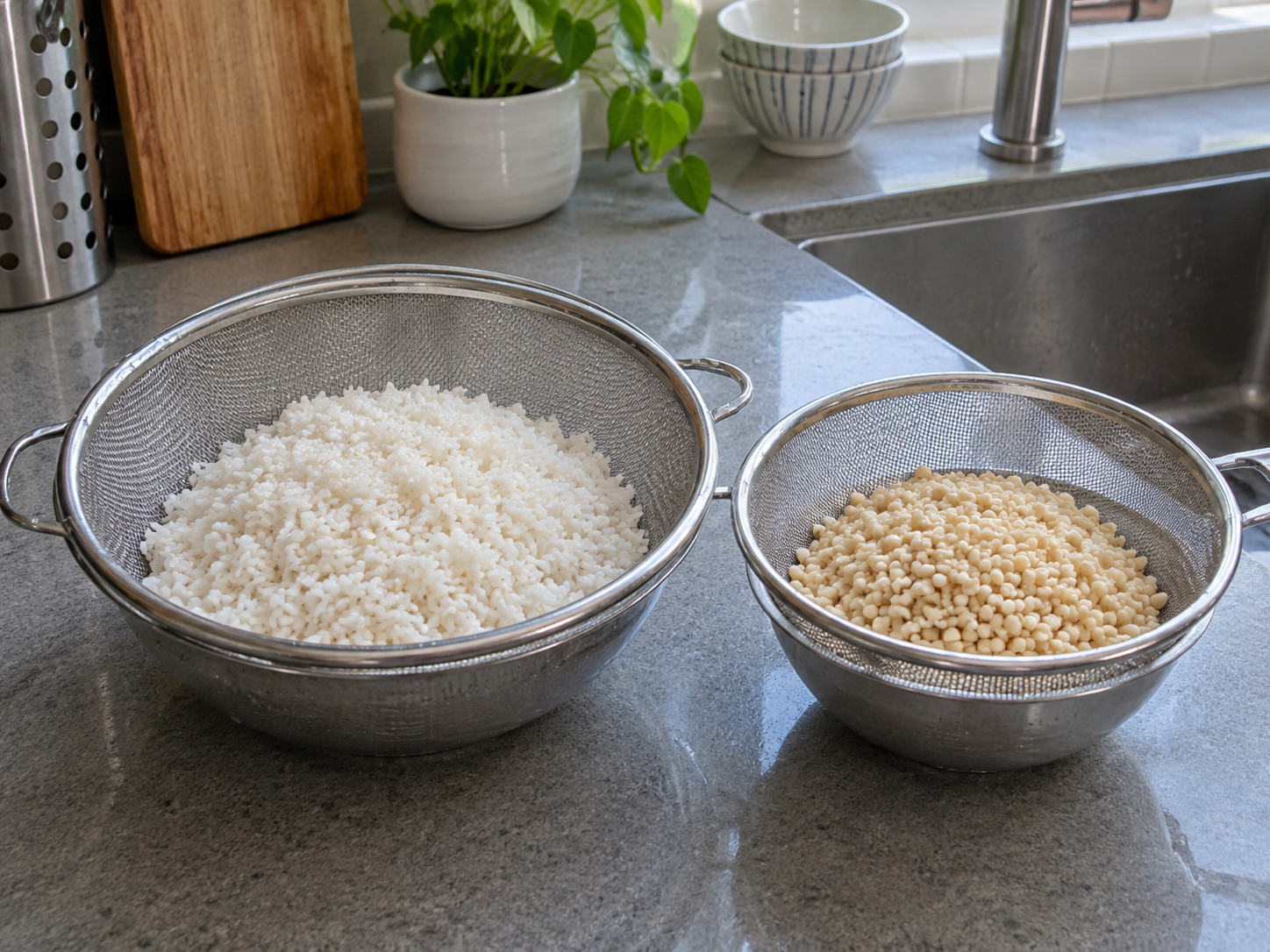 Indian Idli na Pinasingawang Bigas at Daal — Patuluin ang tubig na pambabad