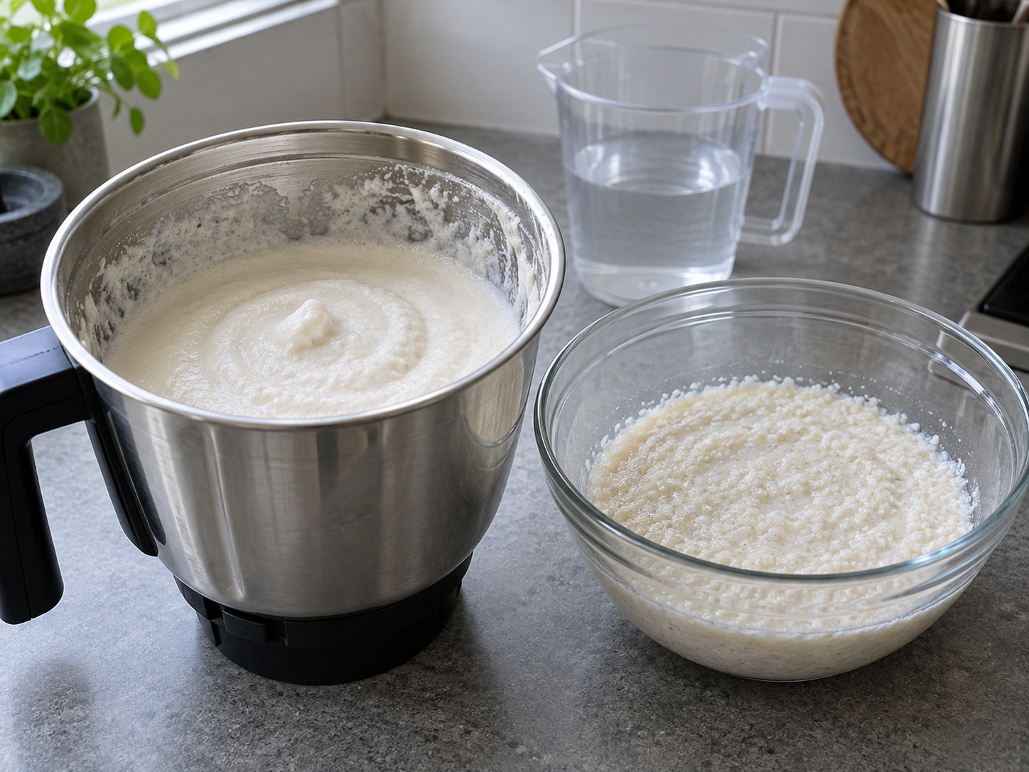 Indian Idli na Pinasingawang Bigas at Daal — I-blend nang magkahiwalay sa takdang tubig