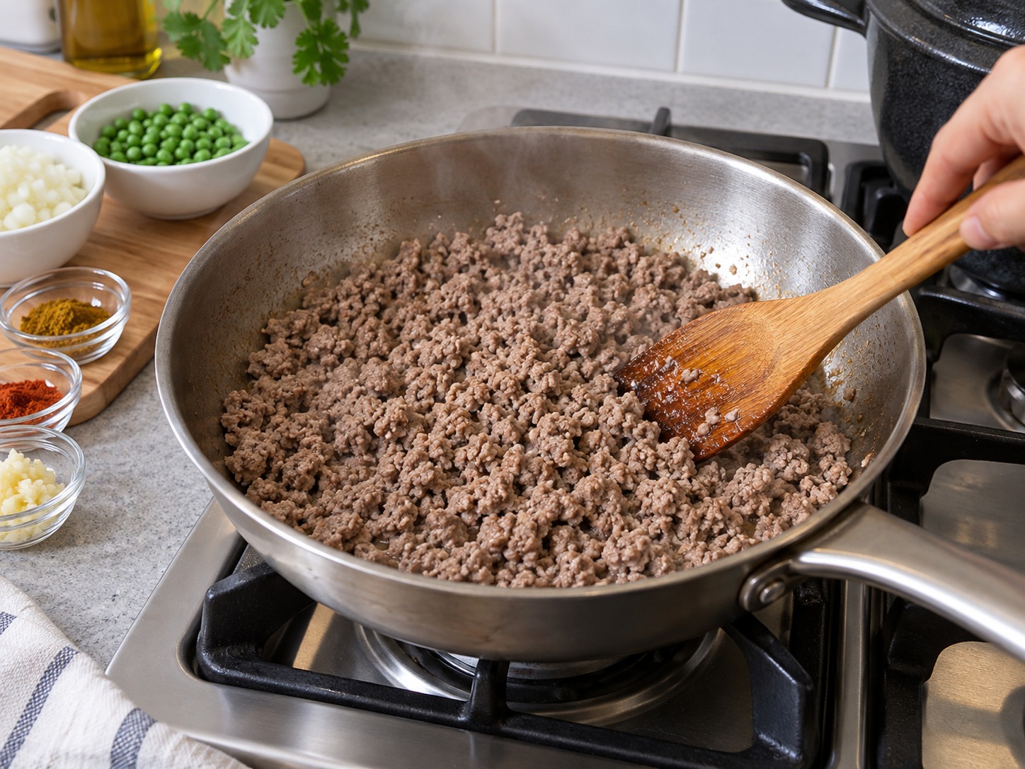 印度青豆免治牛肉咖喱 — 確認沒有粉紅肉