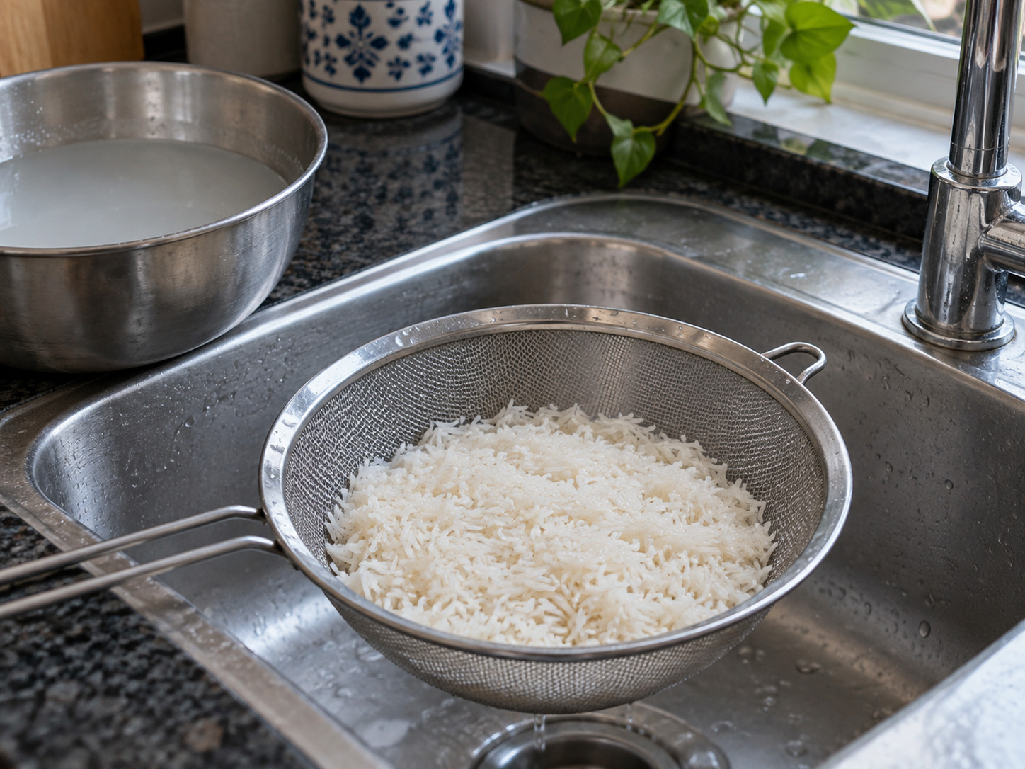 Indian Lemon Rice — Rinse and drain rice