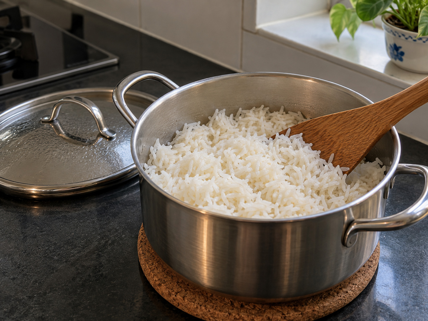 Indian Lemon Rice — Rest covered and fluff grains
