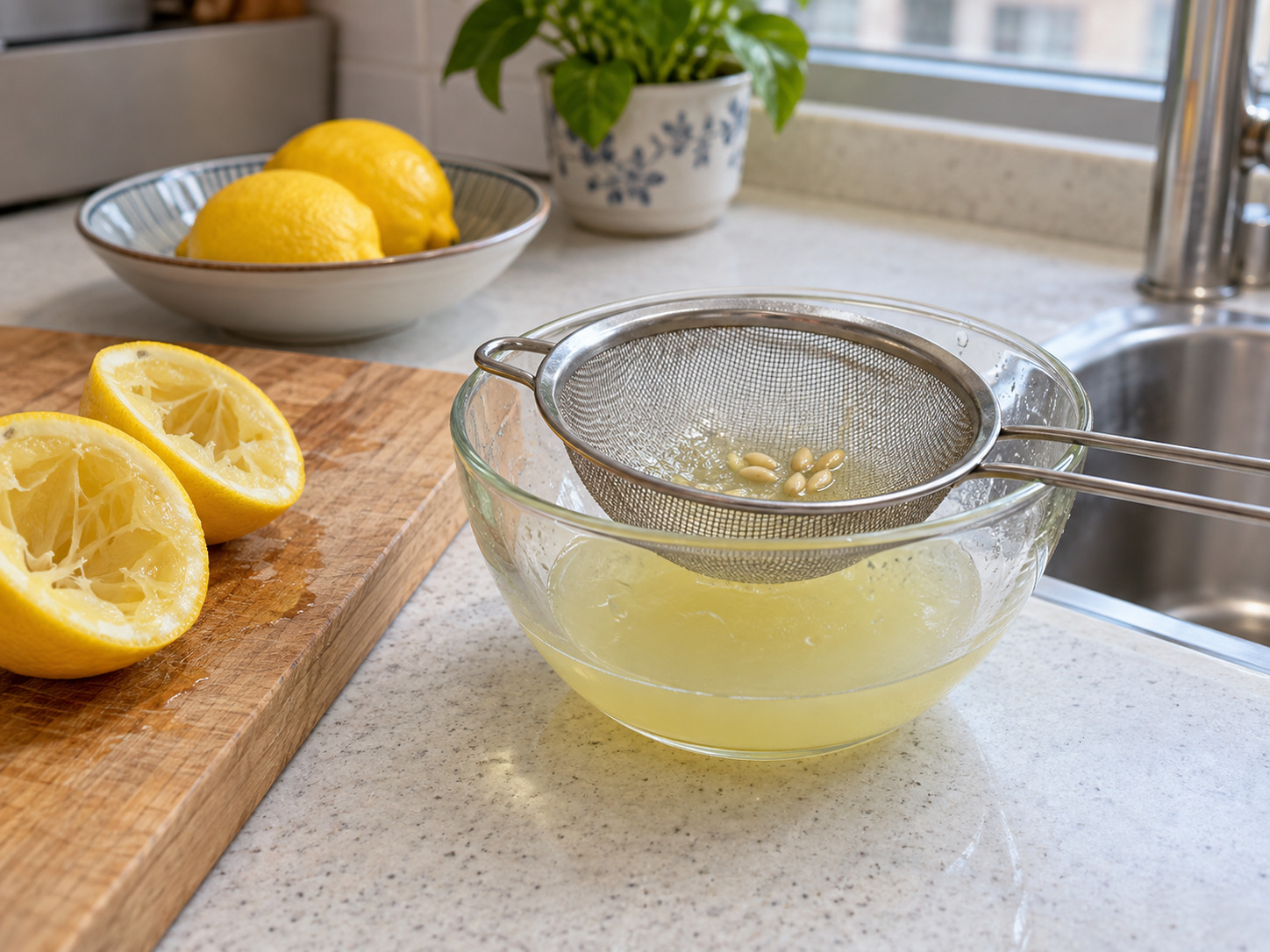 Indian Lemon Rice — Squeeze and strain lemon juice