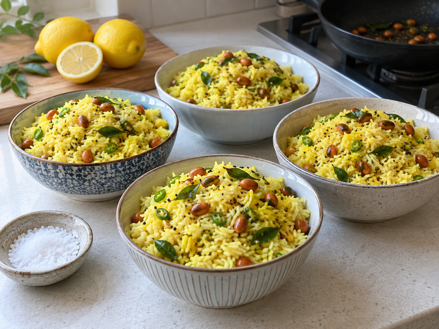 Indian Lemon Rice — Season with salt and serve