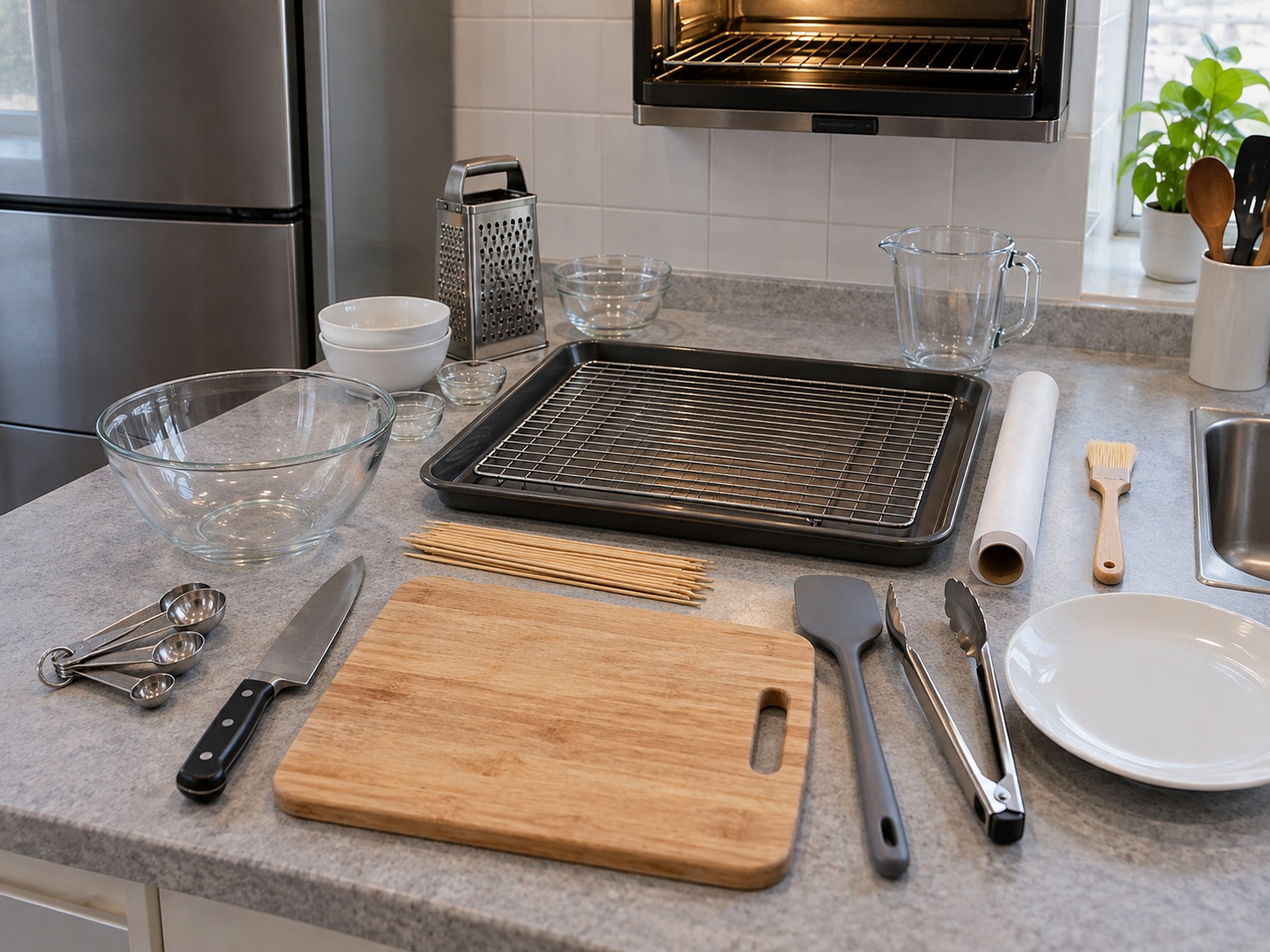 Indian Paneer Tikka Skewers — tools