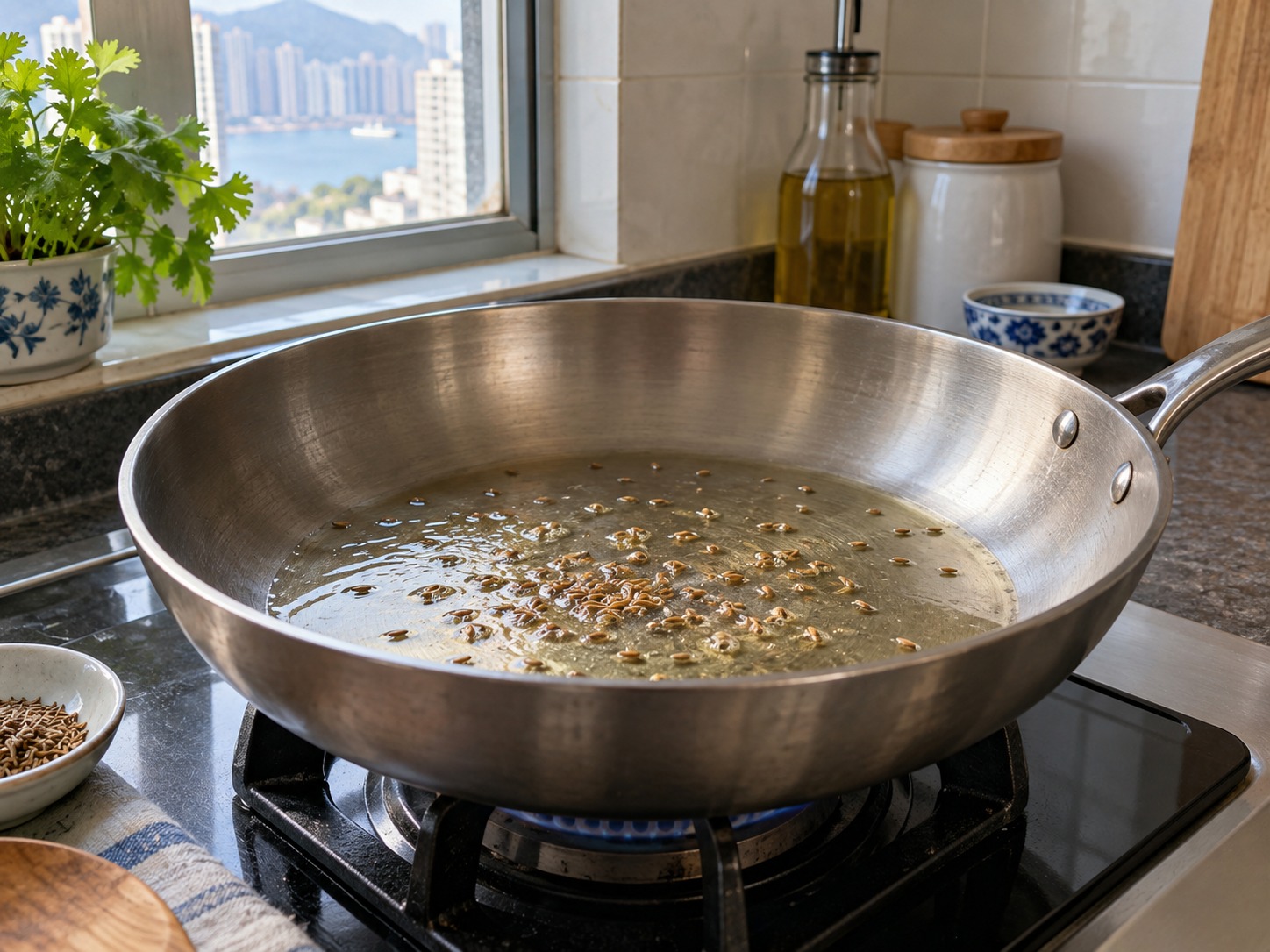 印度椰菜青豆乾咖喱 — 爆香孜然