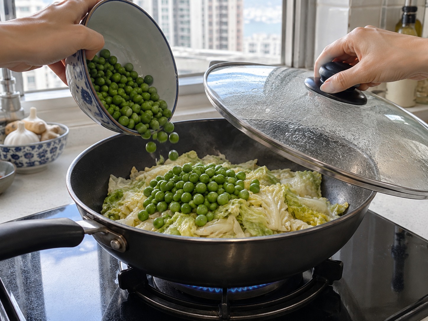 印度椰菜青豆乾咖喱 — 加青豆焗煮