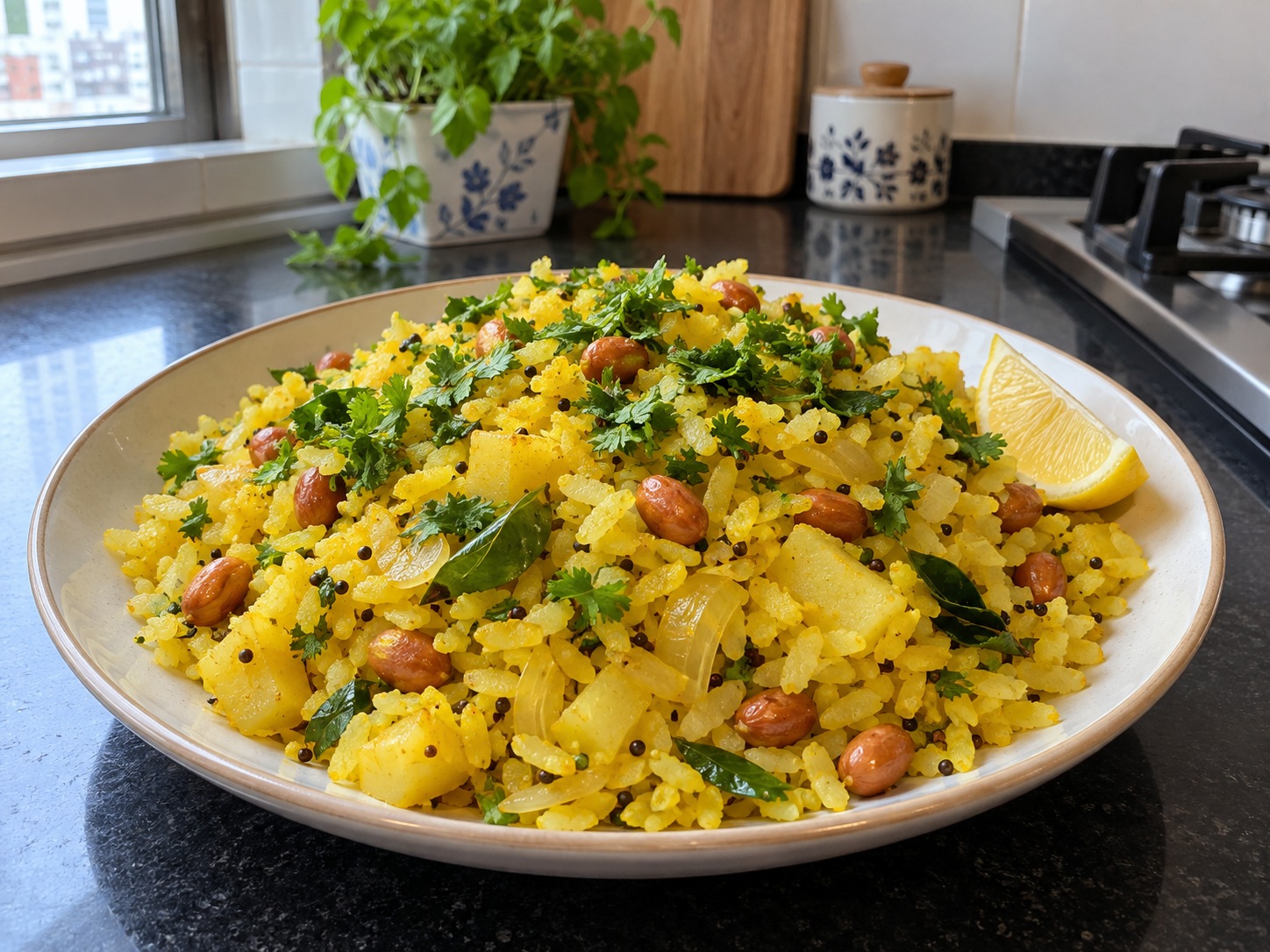 印度香料扁米飯 Poha — 完成圖