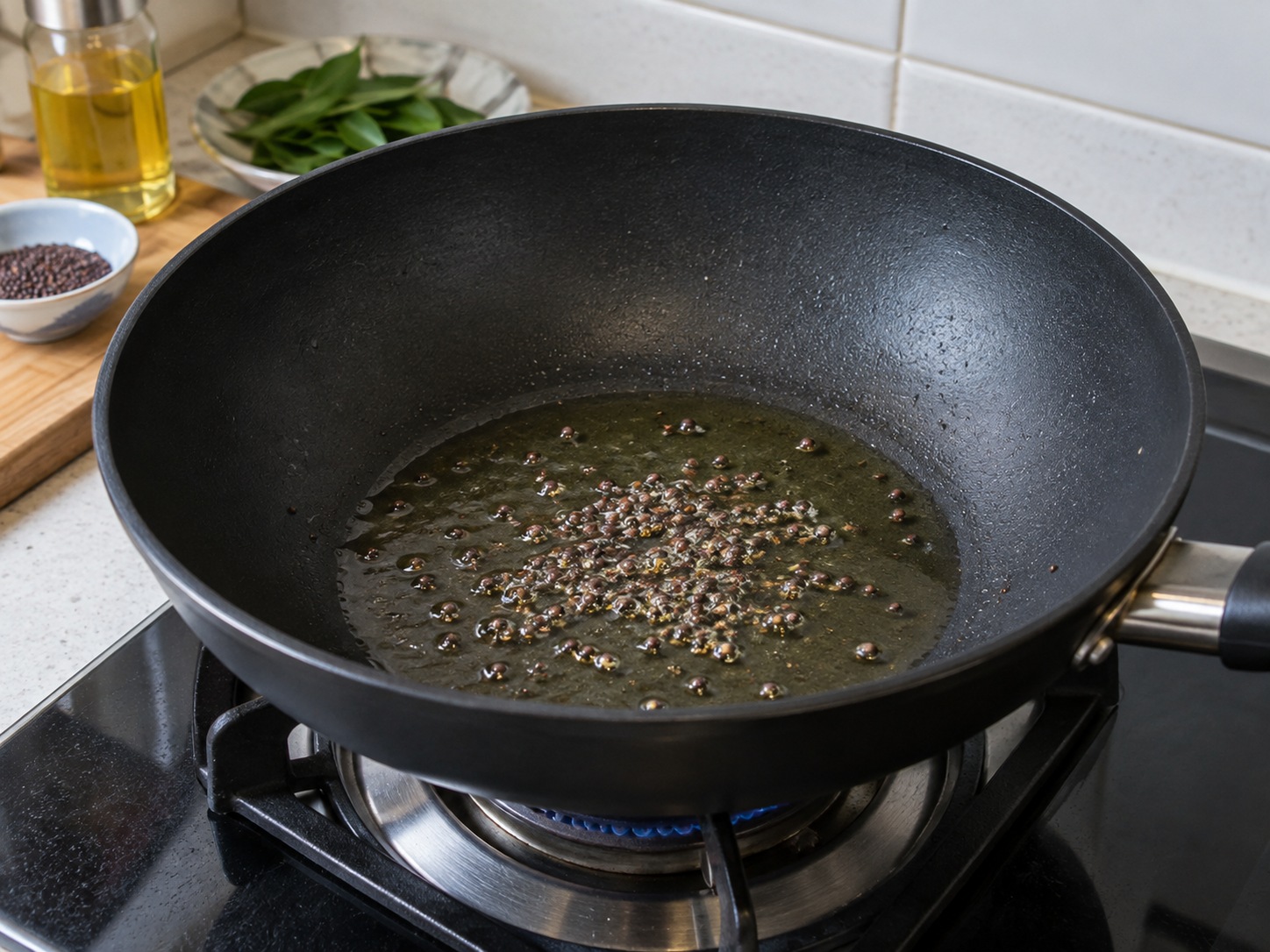 印度香料扁米飯 Poha — 同一鑊加入餘油