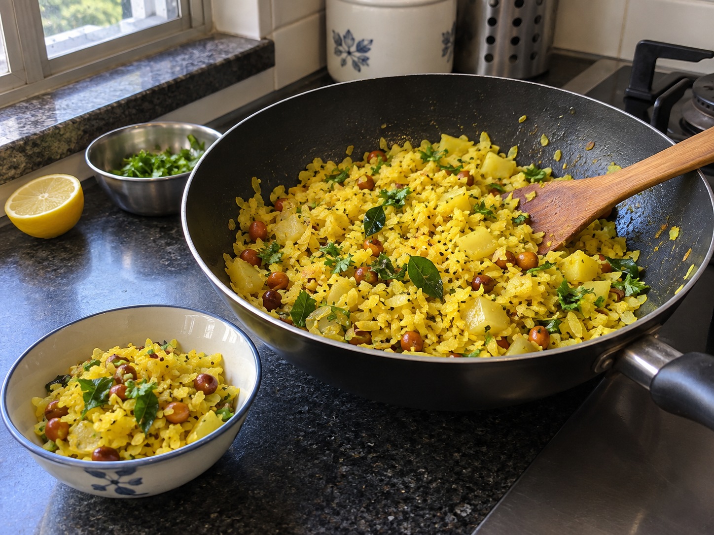 印度香料扁米飯 Poha — 試味後即盛碟