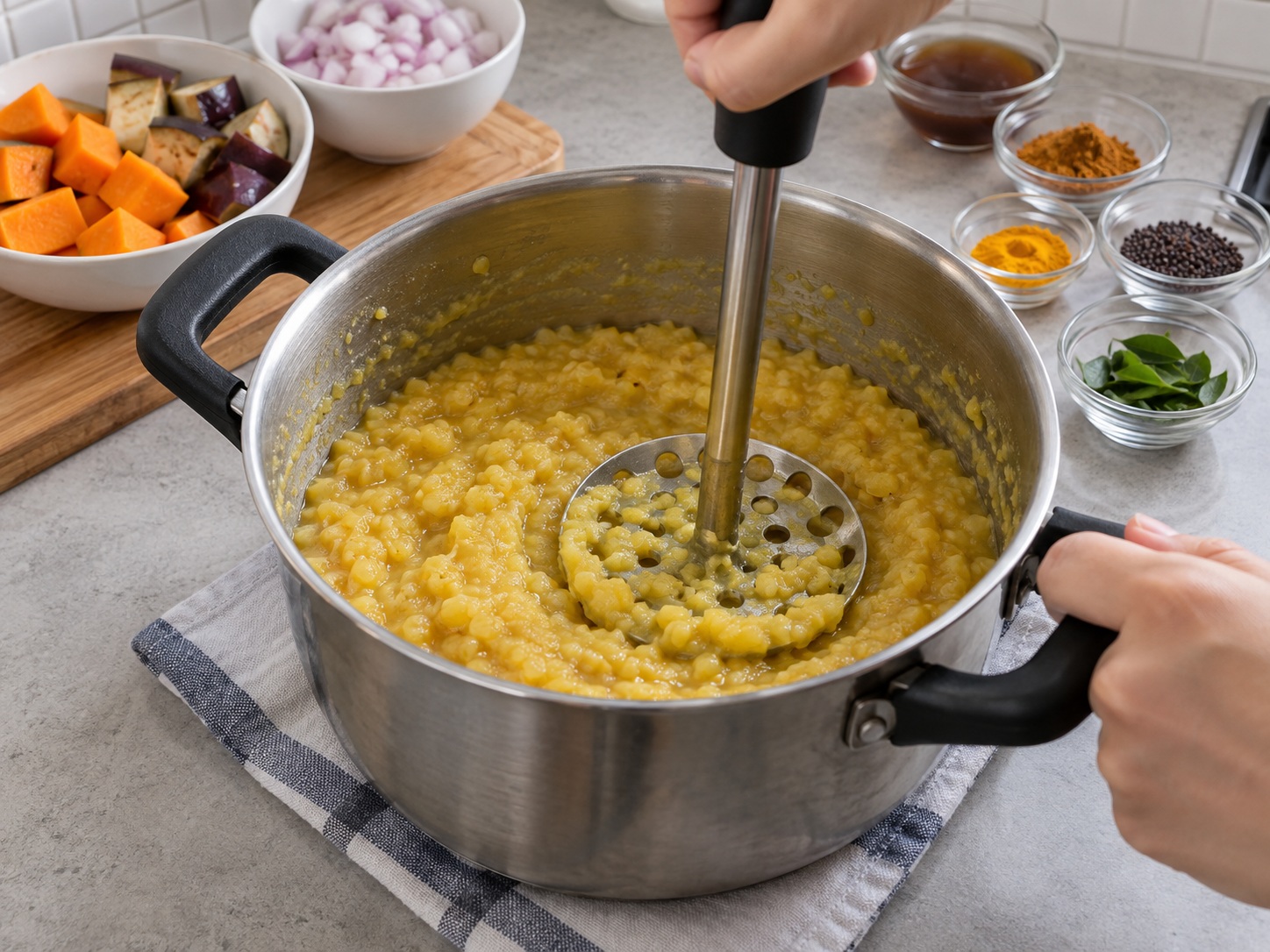 Sup Sambar Lentil dan Sayur India — Lumatkan kacang matang