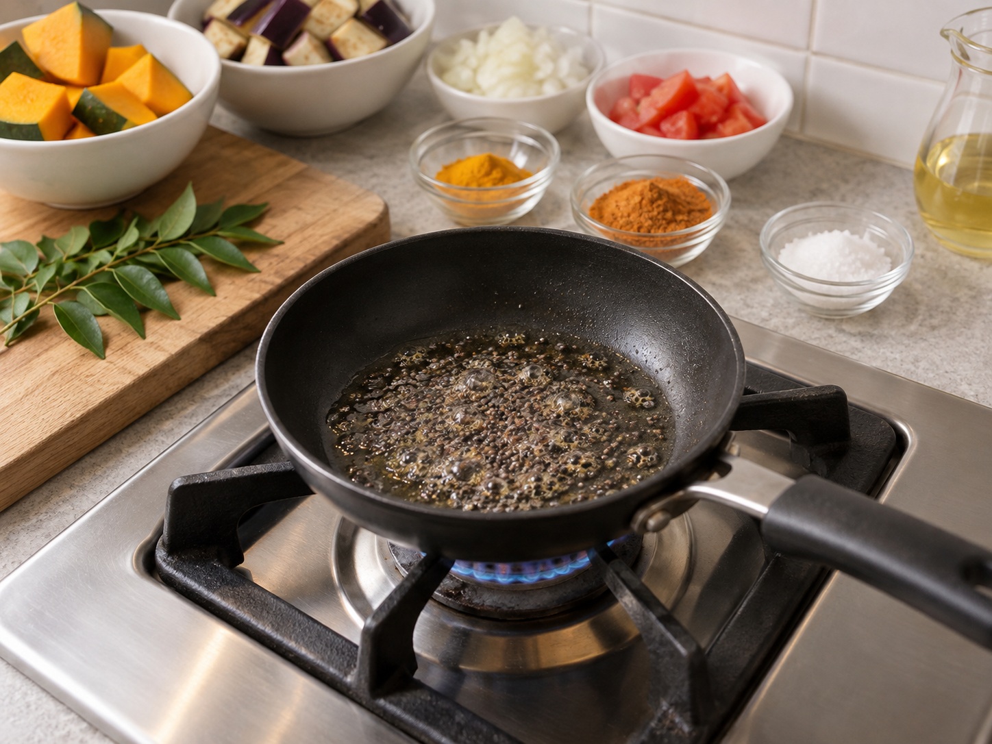 Sup Sambar Lentil dan Sayur India — Tumis mustard