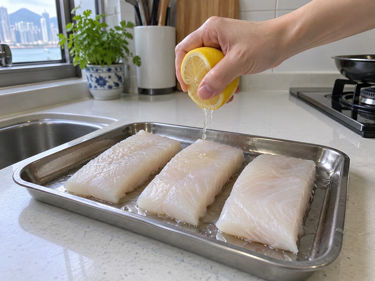 印度香料平底鑊烤魚 — 加檸檬汁