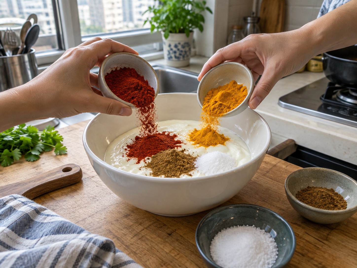 印度香料平底鑊烤魚 — 加入香料