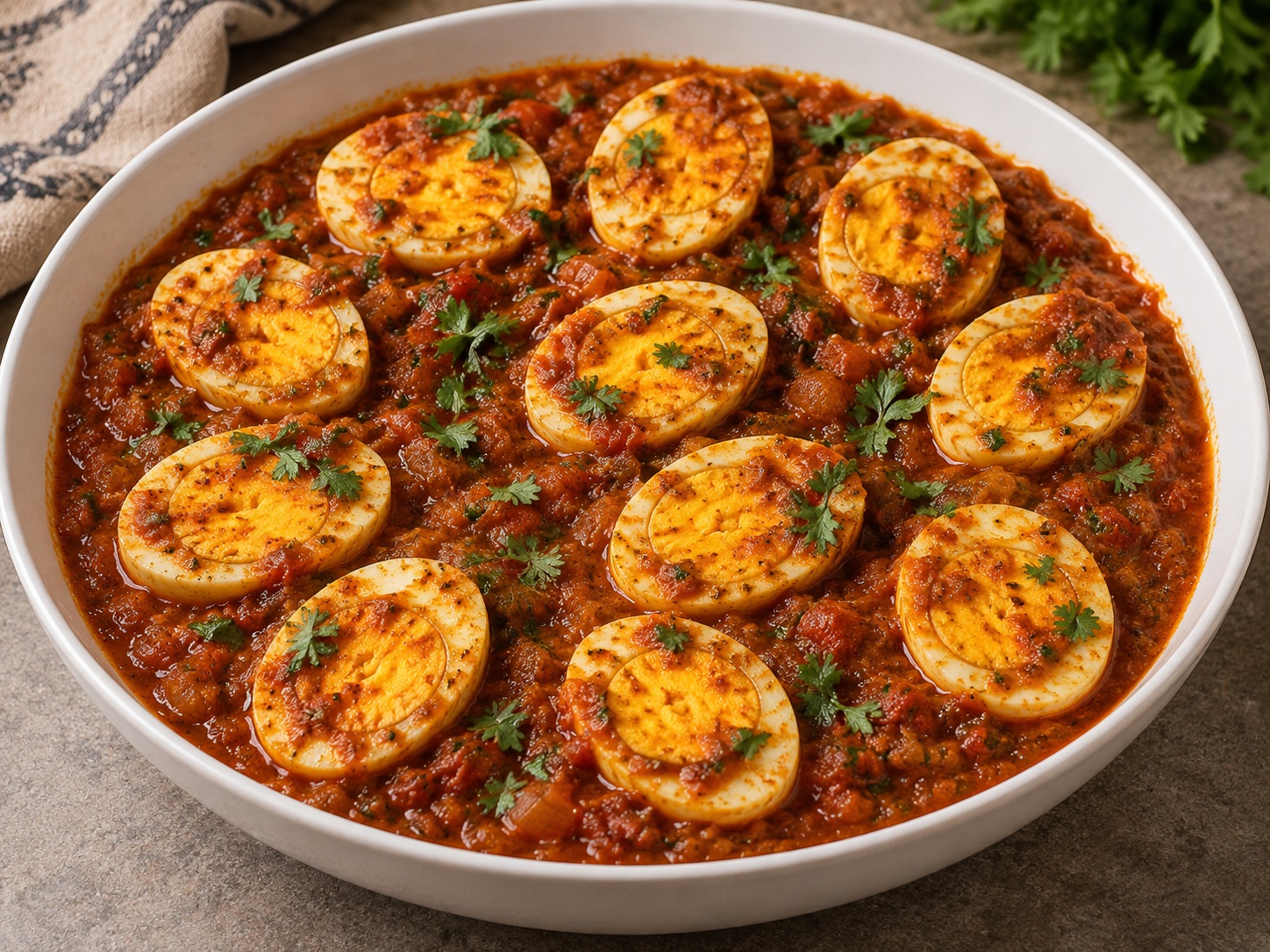 Indian Tomato Egg Curry — natapos na ulam