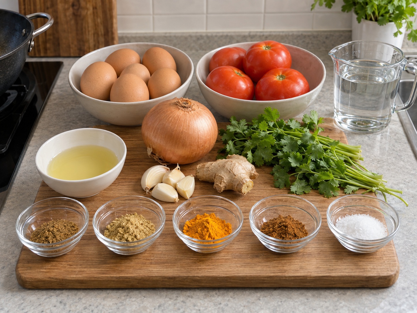 Indian Tomato Egg Curry — ingredients