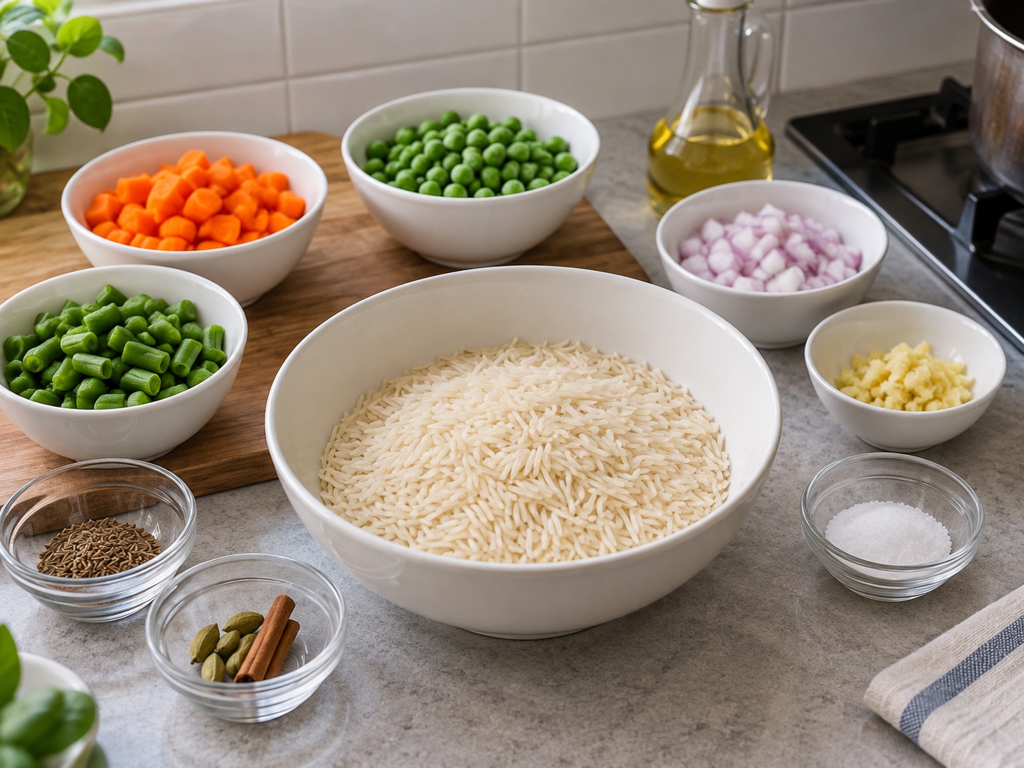 Pulao Sayuran India — Periksa petunjuk beras