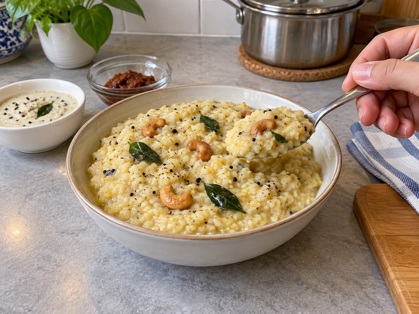 印度胡椒腰果鹹米粥 Ven Pongal — 完成圖
